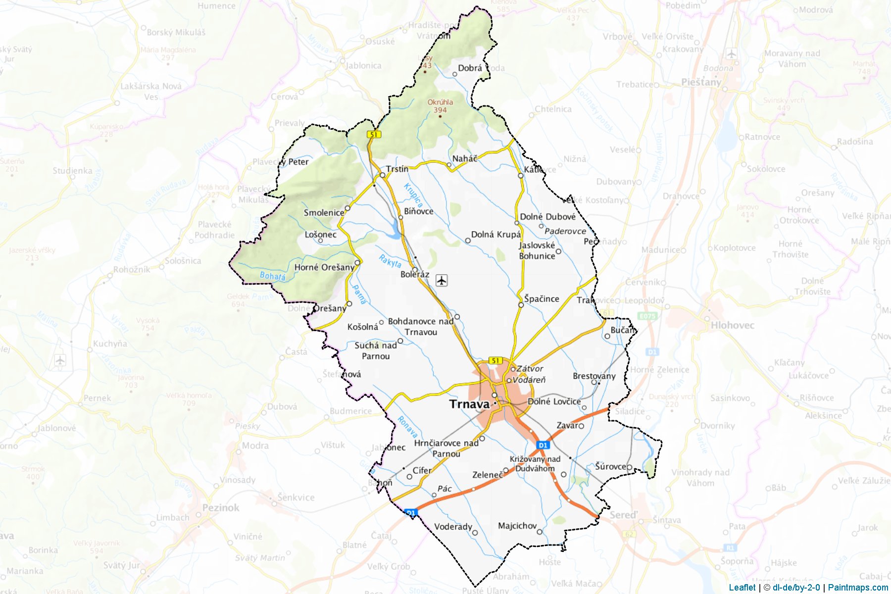 Trnava (Trnava Bölgesi) Haritası Örnekleri-1