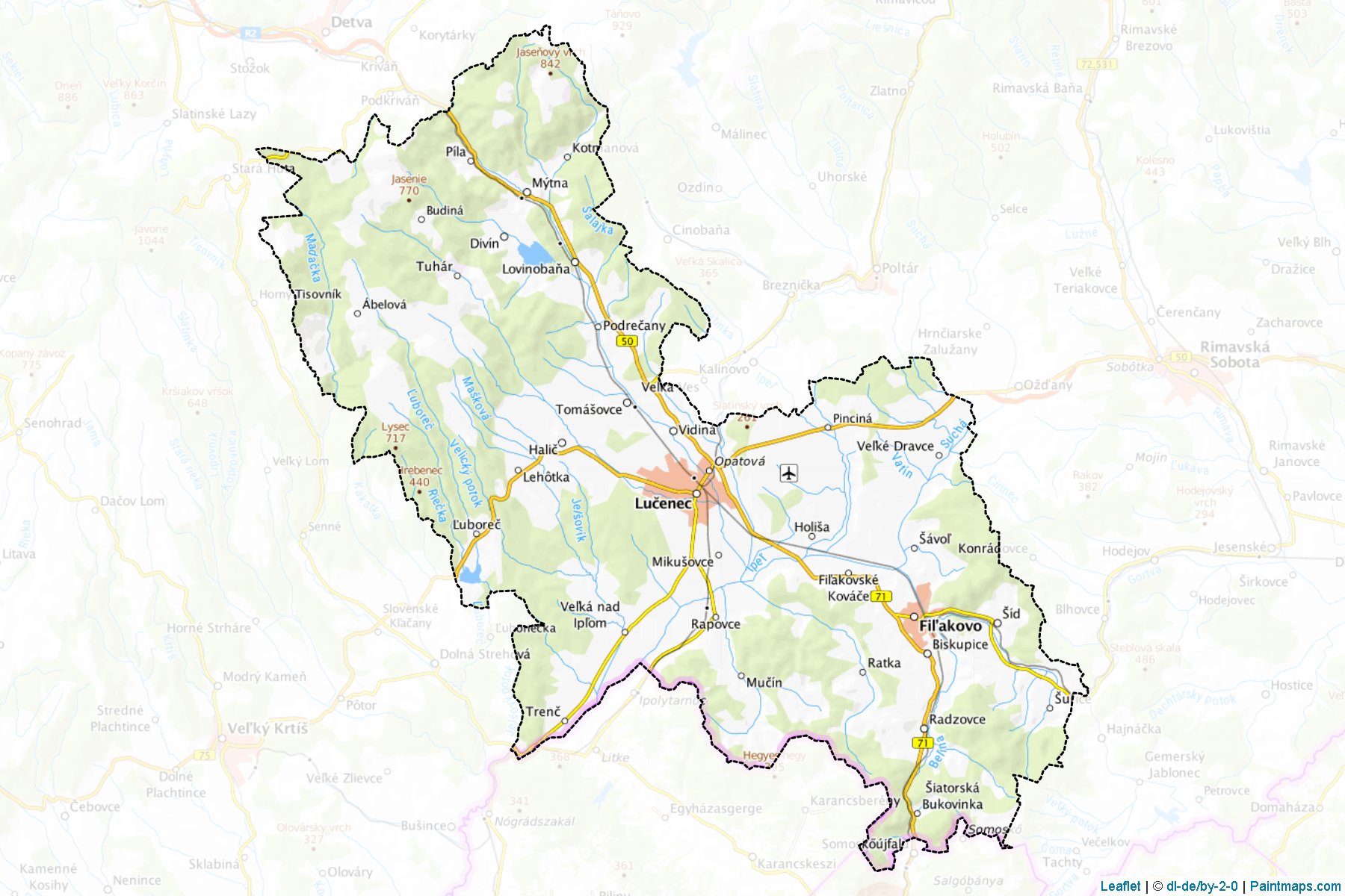 Lucenec (Banská Bystrica Bölgesi) Haritası Örnekleri-1