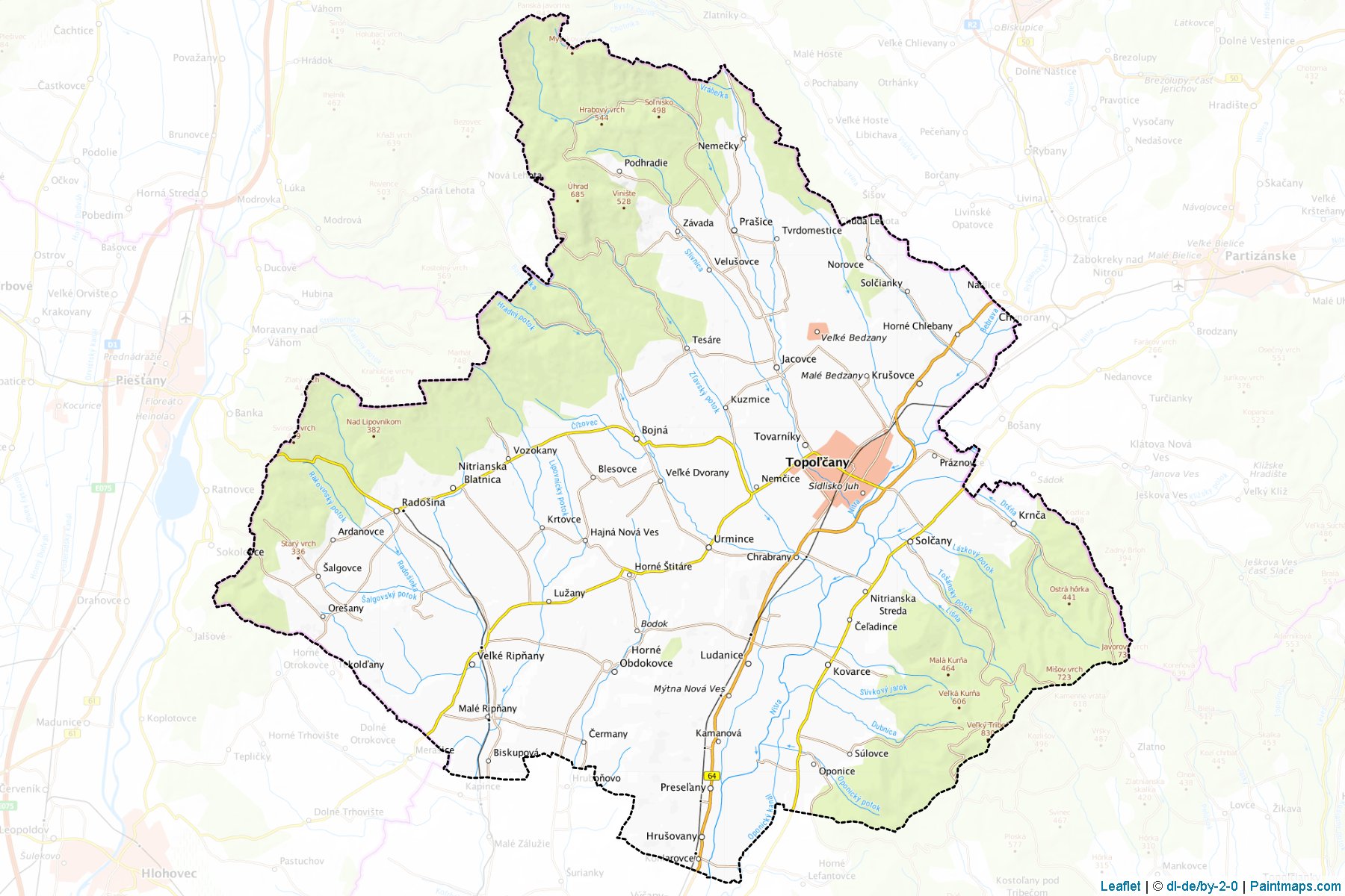 Topol'cany (Nitriansky kraj) Map Cropping Samples-1