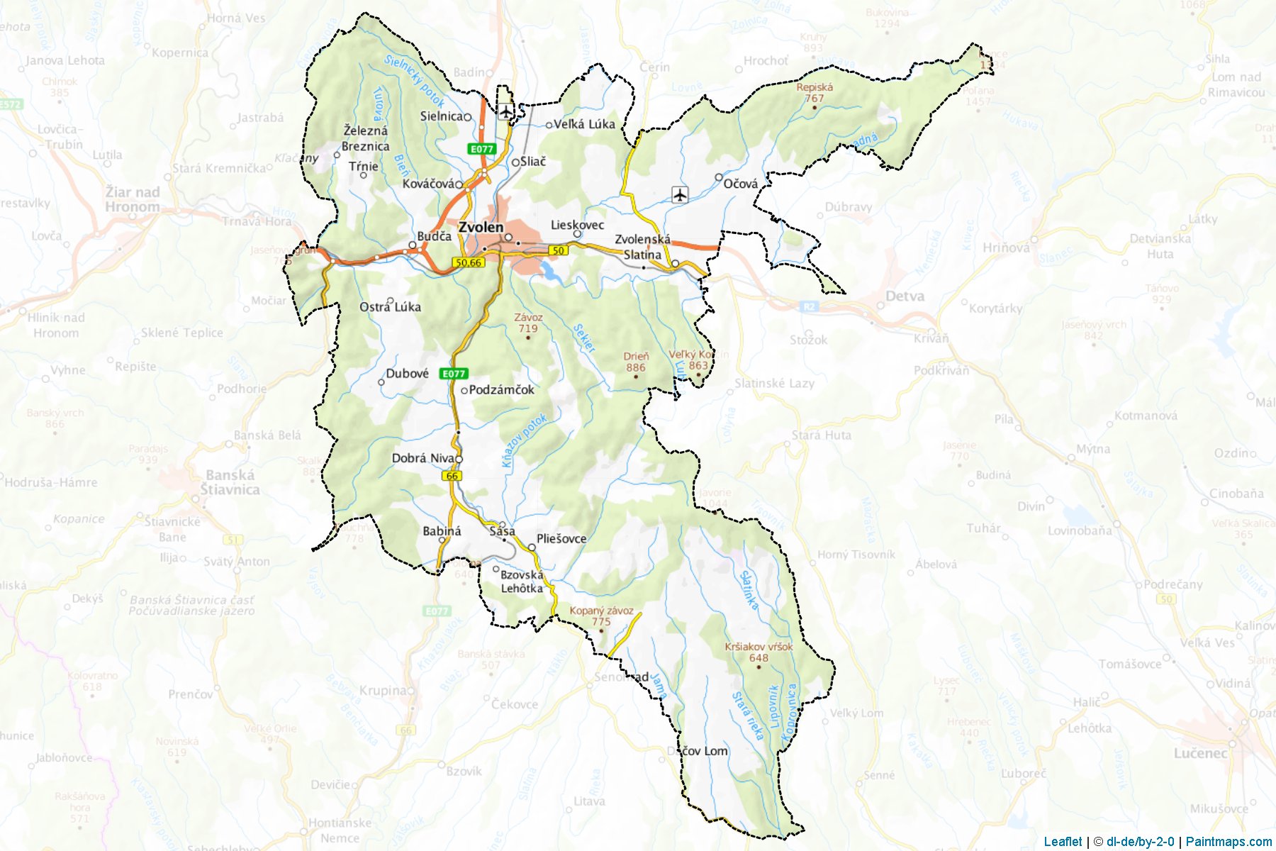 Zvolen (Banska Bystrica) Map Cropping Samples-1