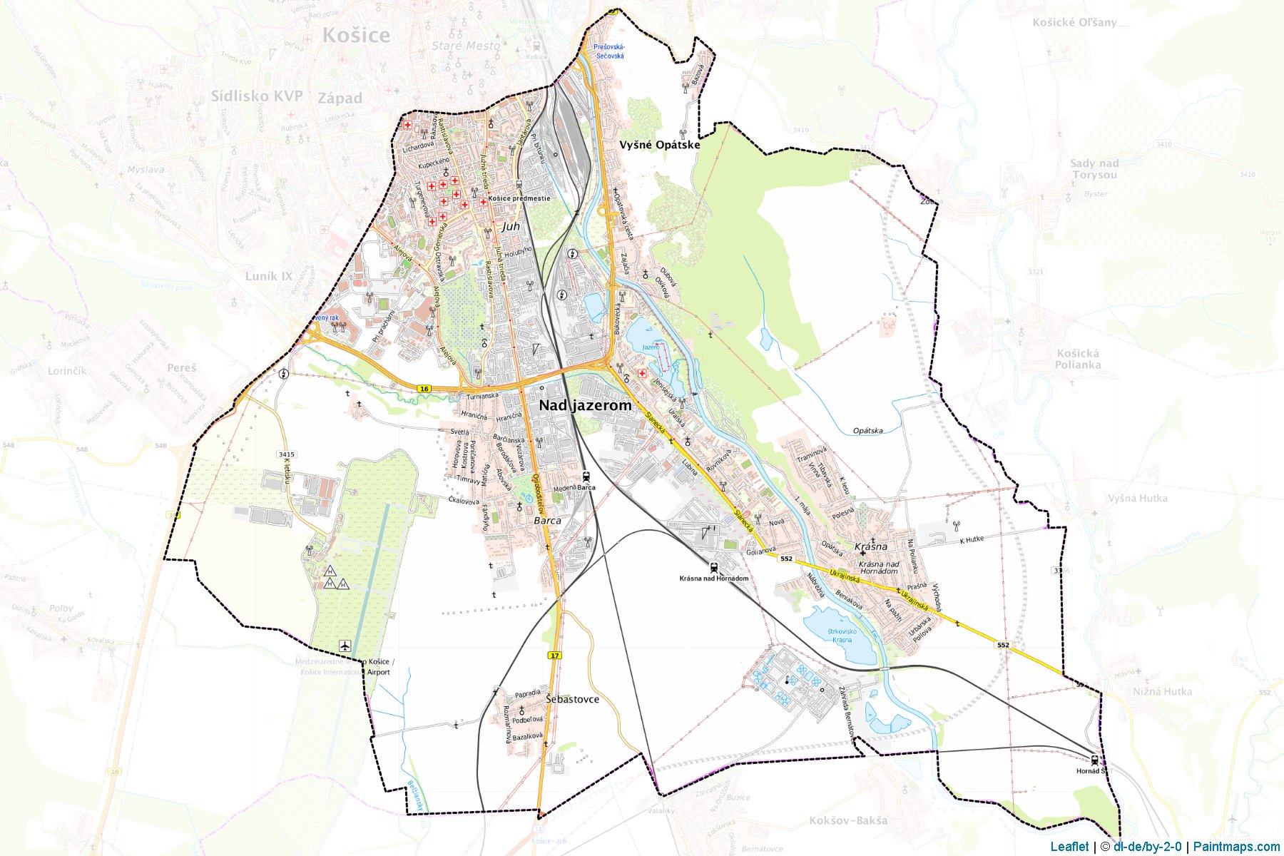 Košice IV (Košice Bölgesi) Haritası Örnekleri-1