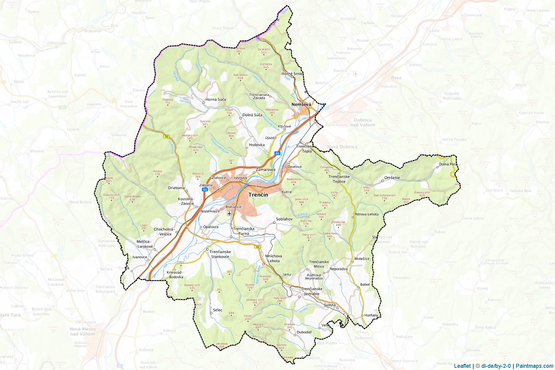 Trencín (Trenciansky kraj) Map Cropping Samples-1