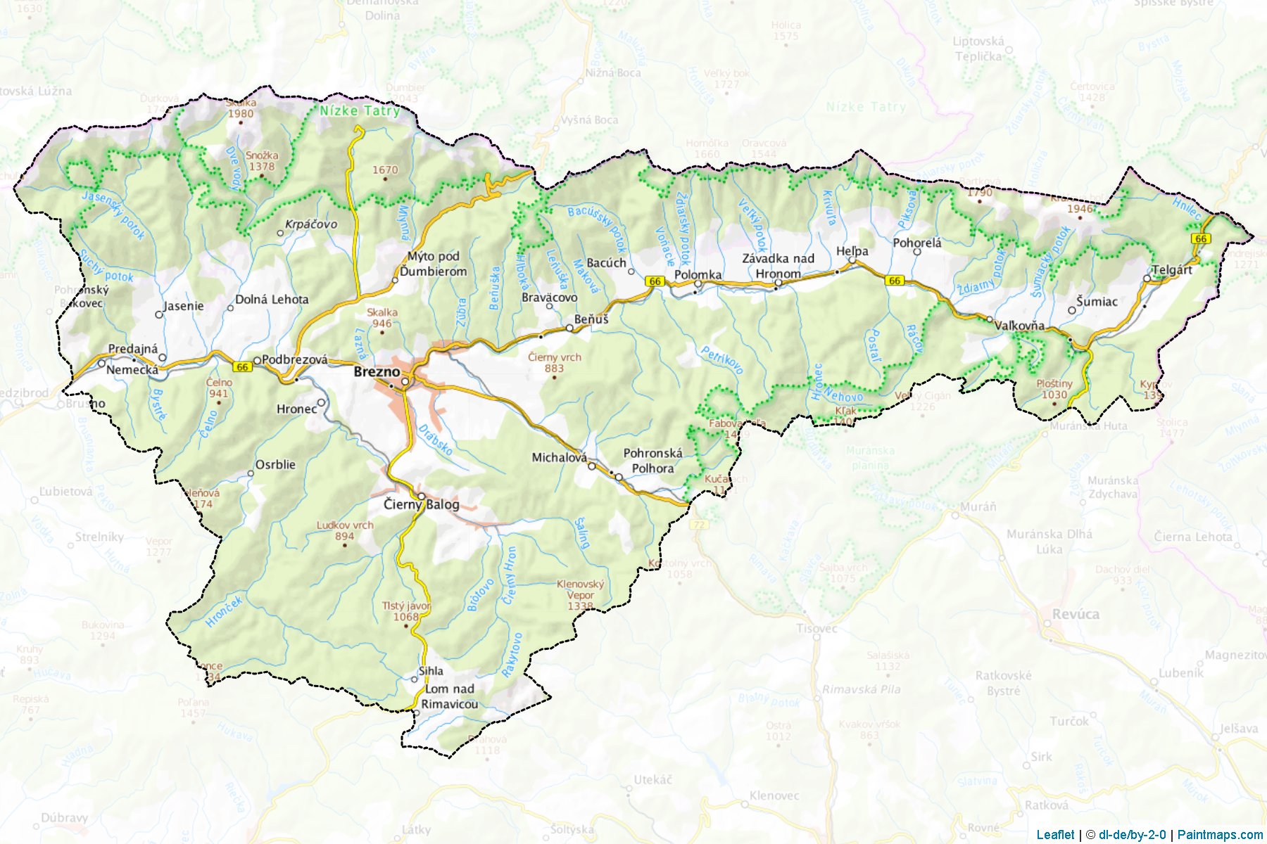 Brezno (Banská Bystrica Bölgesi) Haritası Örnekleri-1