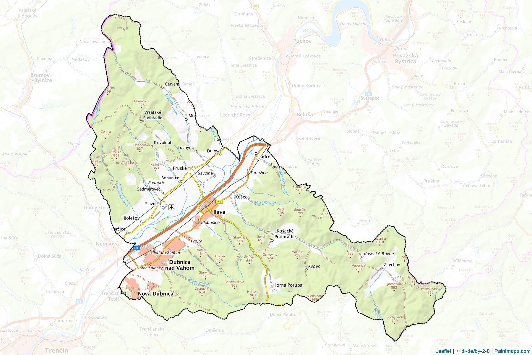 Ilava (Trenčín Bölgesi) Haritası Örnekleri-1