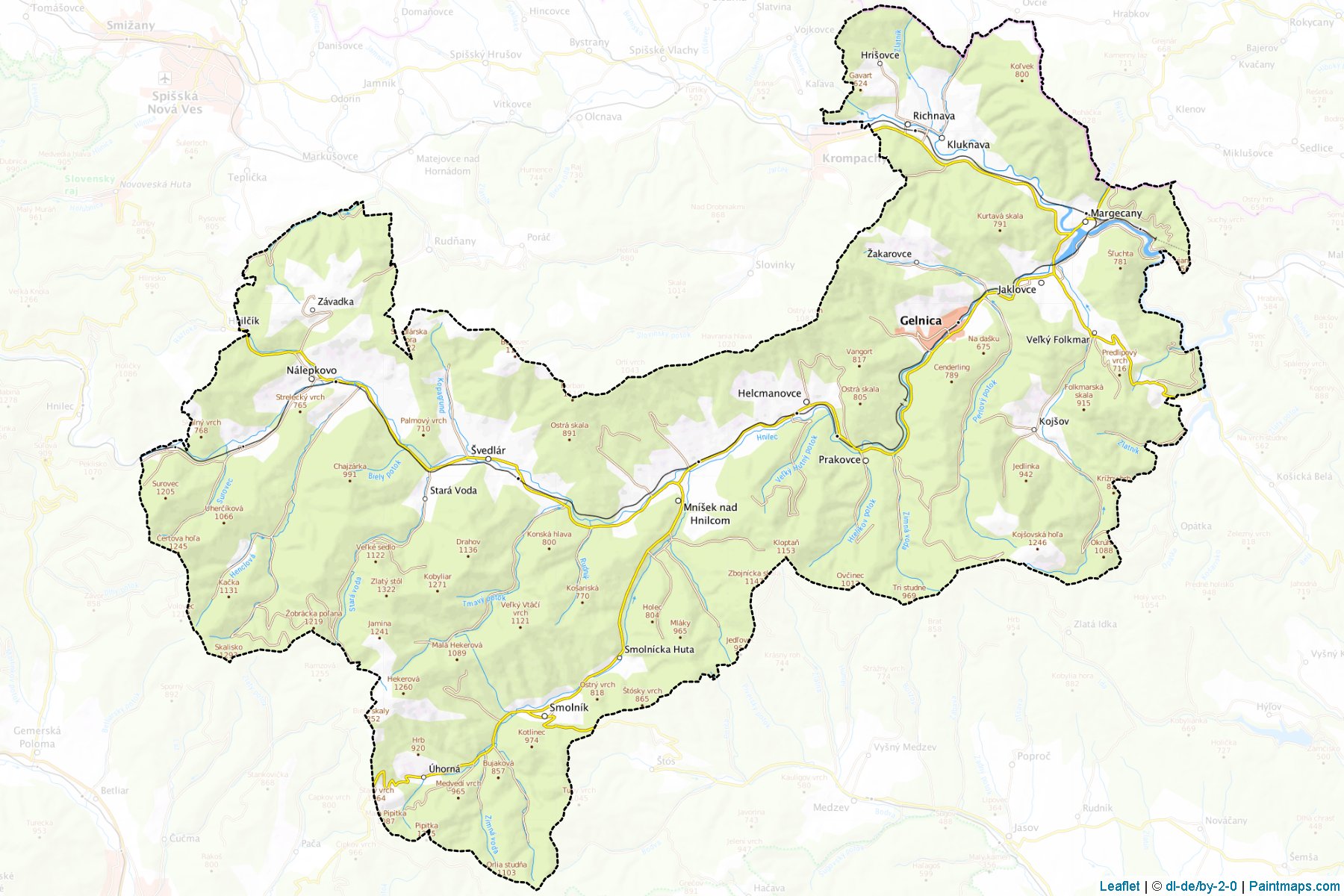 Gelnica (Košice Bölgesi) Haritası Örnekleri-1