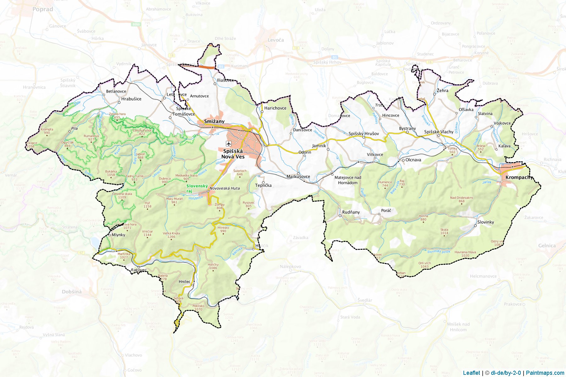 Spišská Nová Ves (Košice Bölgesi) Haritası Örnekleri-1