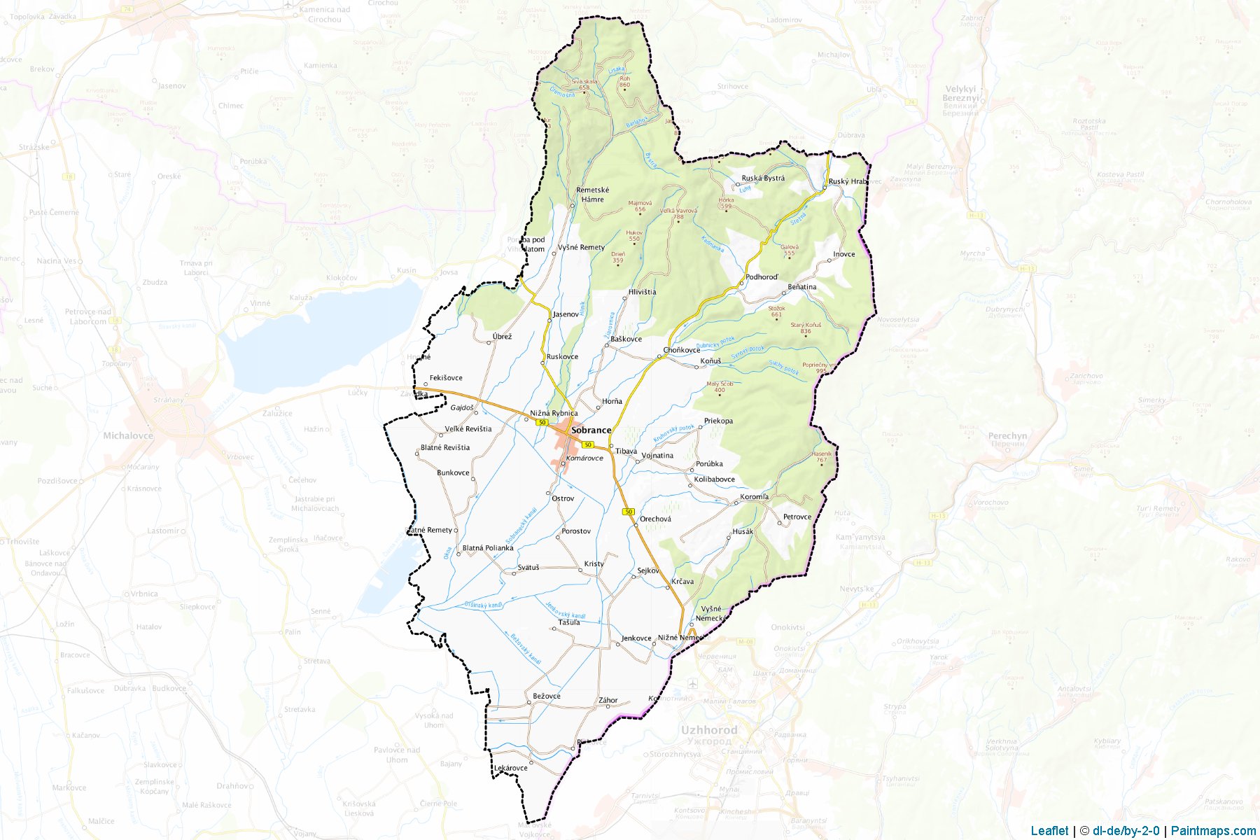 Sobrance (Košice Bölgesi) Haritası Örnekleri-1