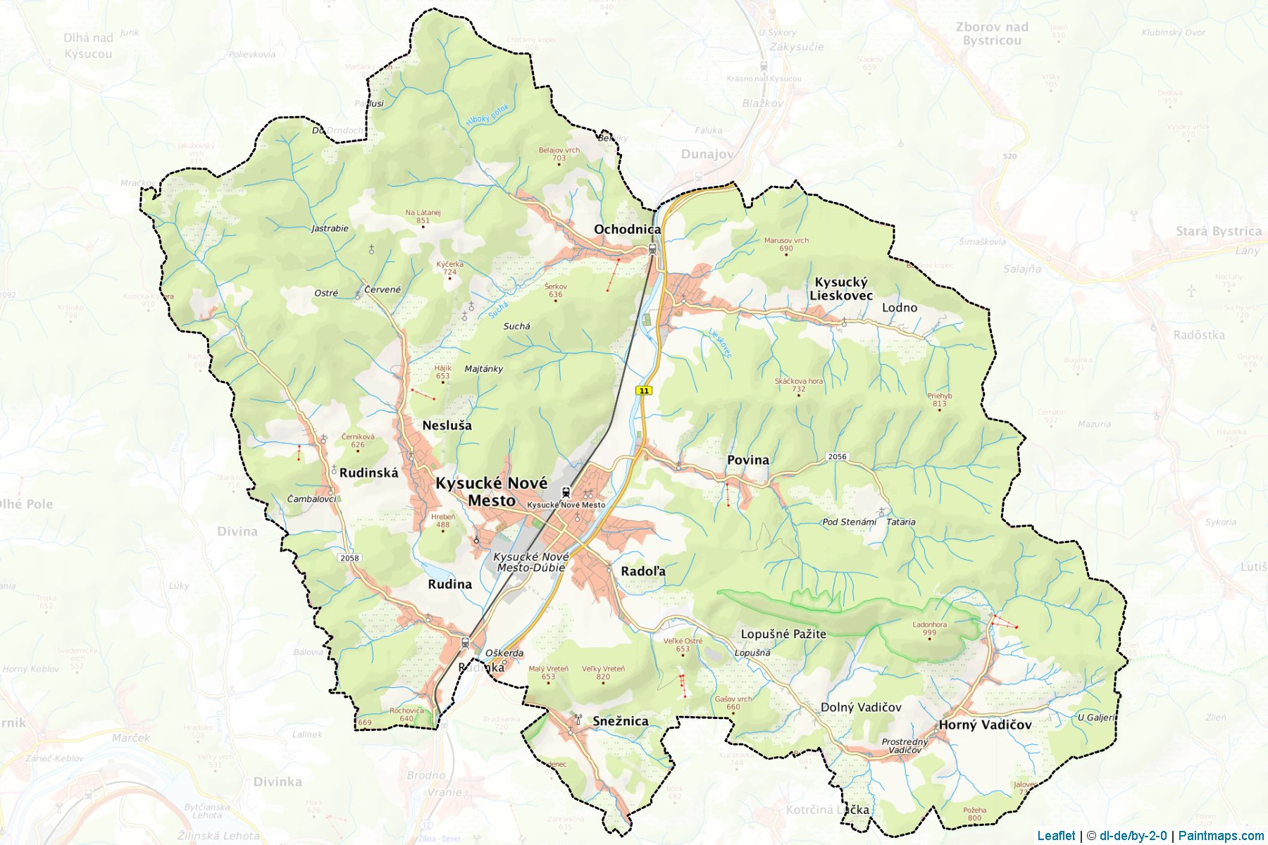 Kysucké Nové Mesto (Zilina) Map Cropping Samples-1