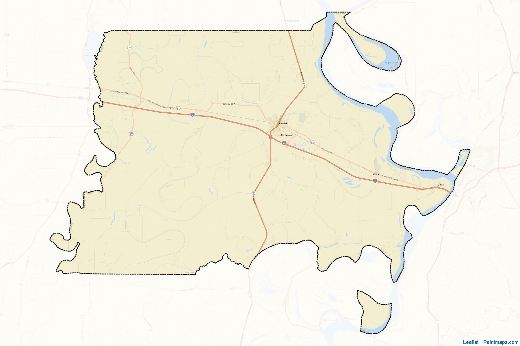 Madison (Louisiana) Map Cropping Samples-2