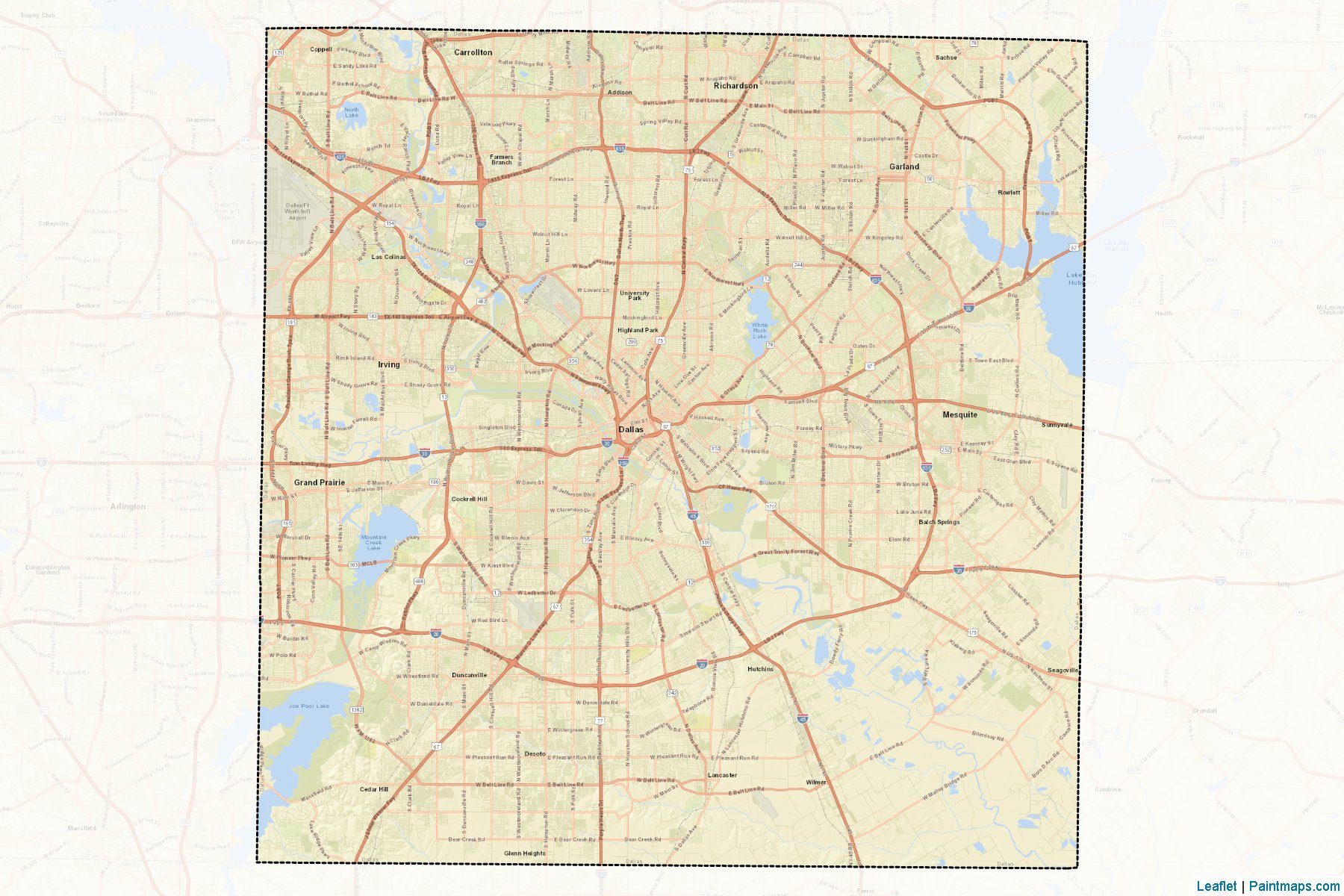 Dallas (Texas) Map Cropping Samples-2