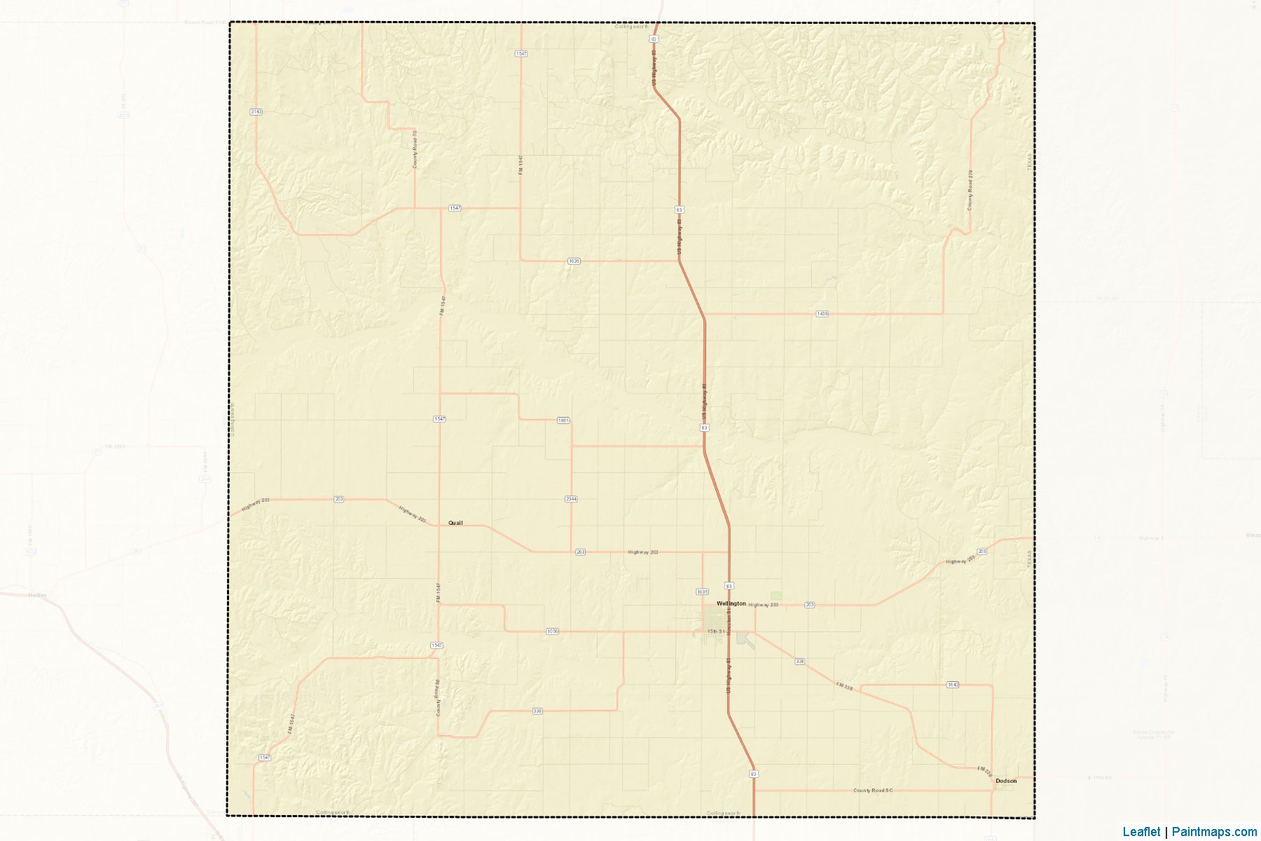 Muestras de recorte de mapas Collingsworth (Texas)-2