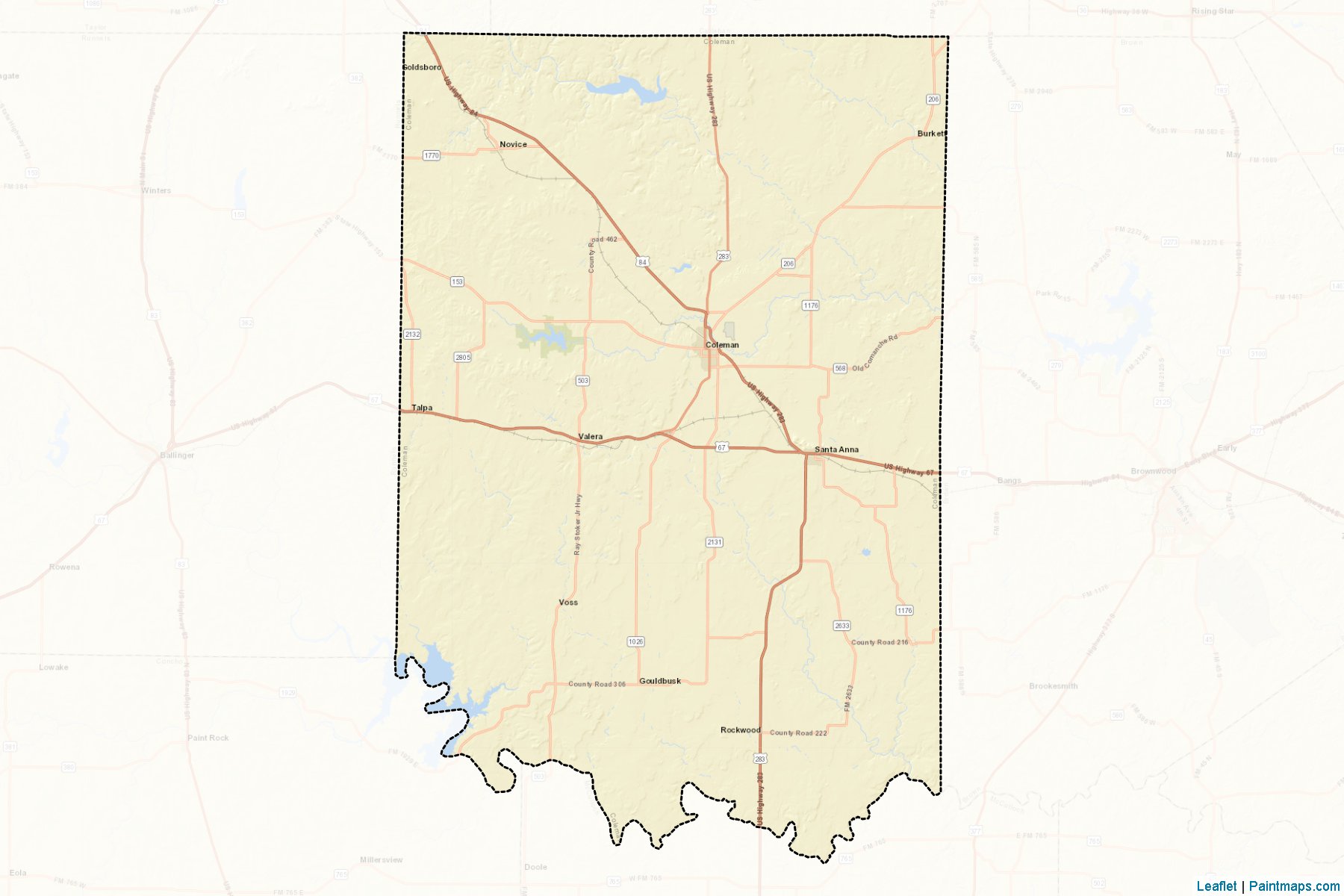 Coleman (Teksas) Haritası Örnekleri-2