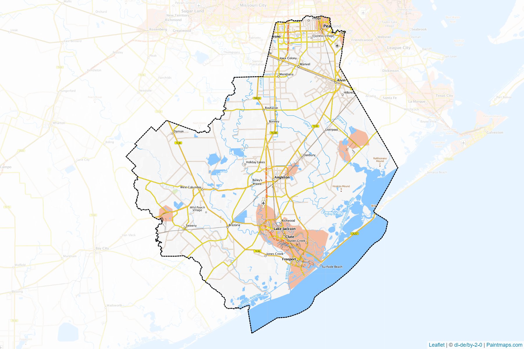 Brazoria (Texas) Map Cropping Samples-1