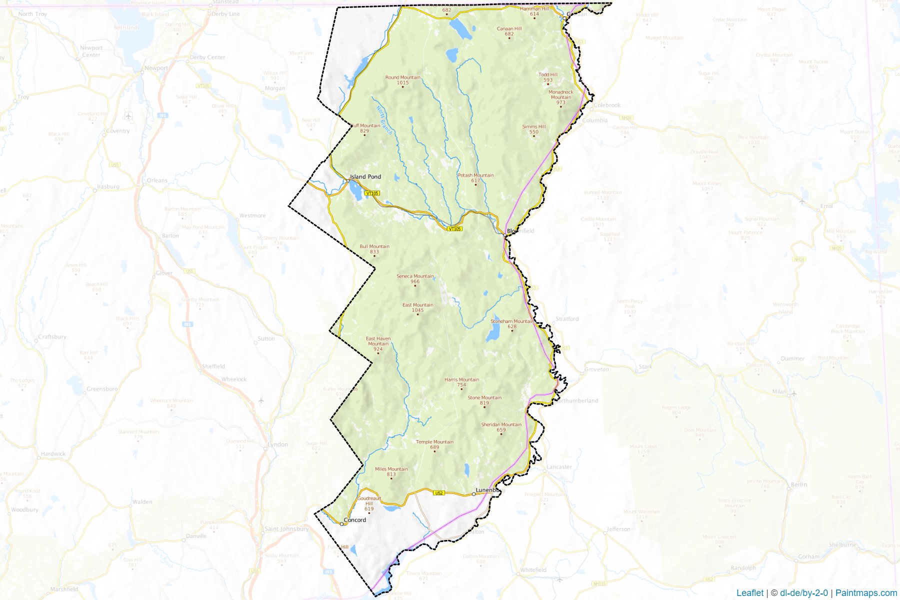 Muestras de recorte de mapas Essex (Vermont)-1