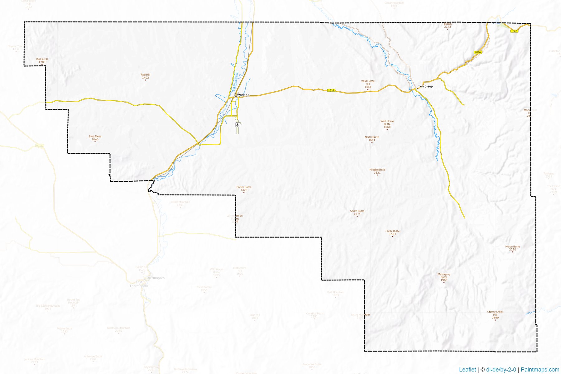 Washakie (Wyoming) Haritası Örnekleri-1