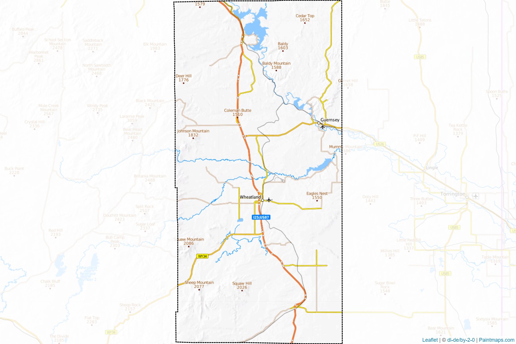 Muestras de recorte de mapas Platte (Wyoming)-1