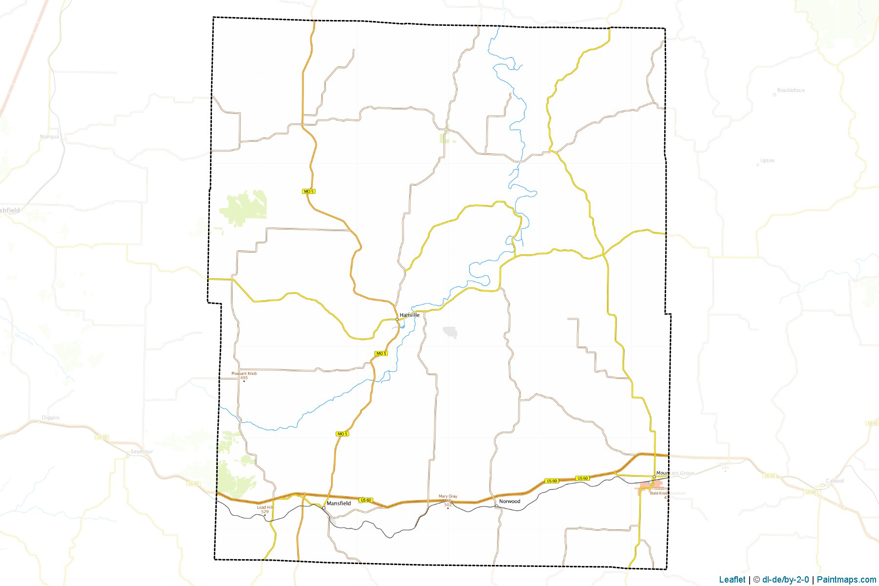 Muestras de recorte de mapas Wright (Missouri)-1