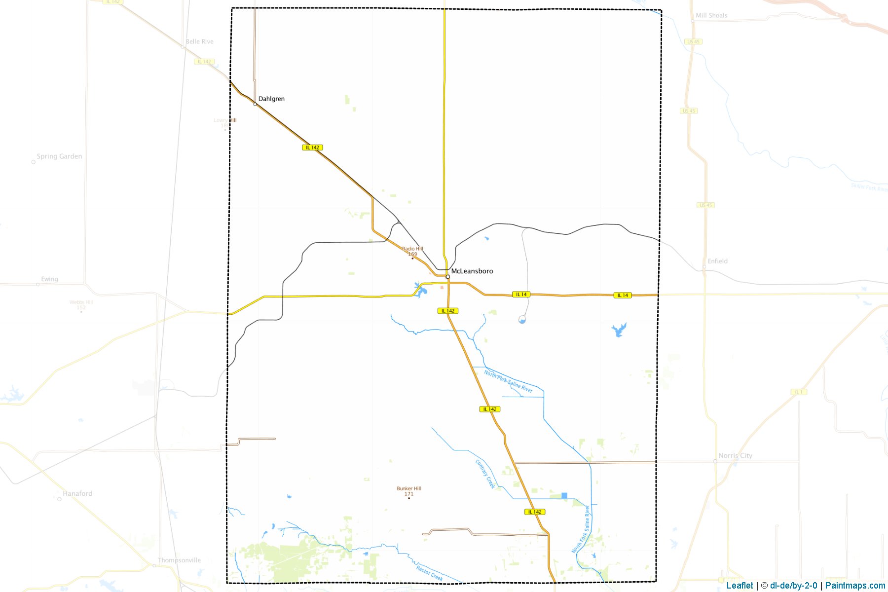 Muestras de recorte de mapas Hamilton (Illinois)-1