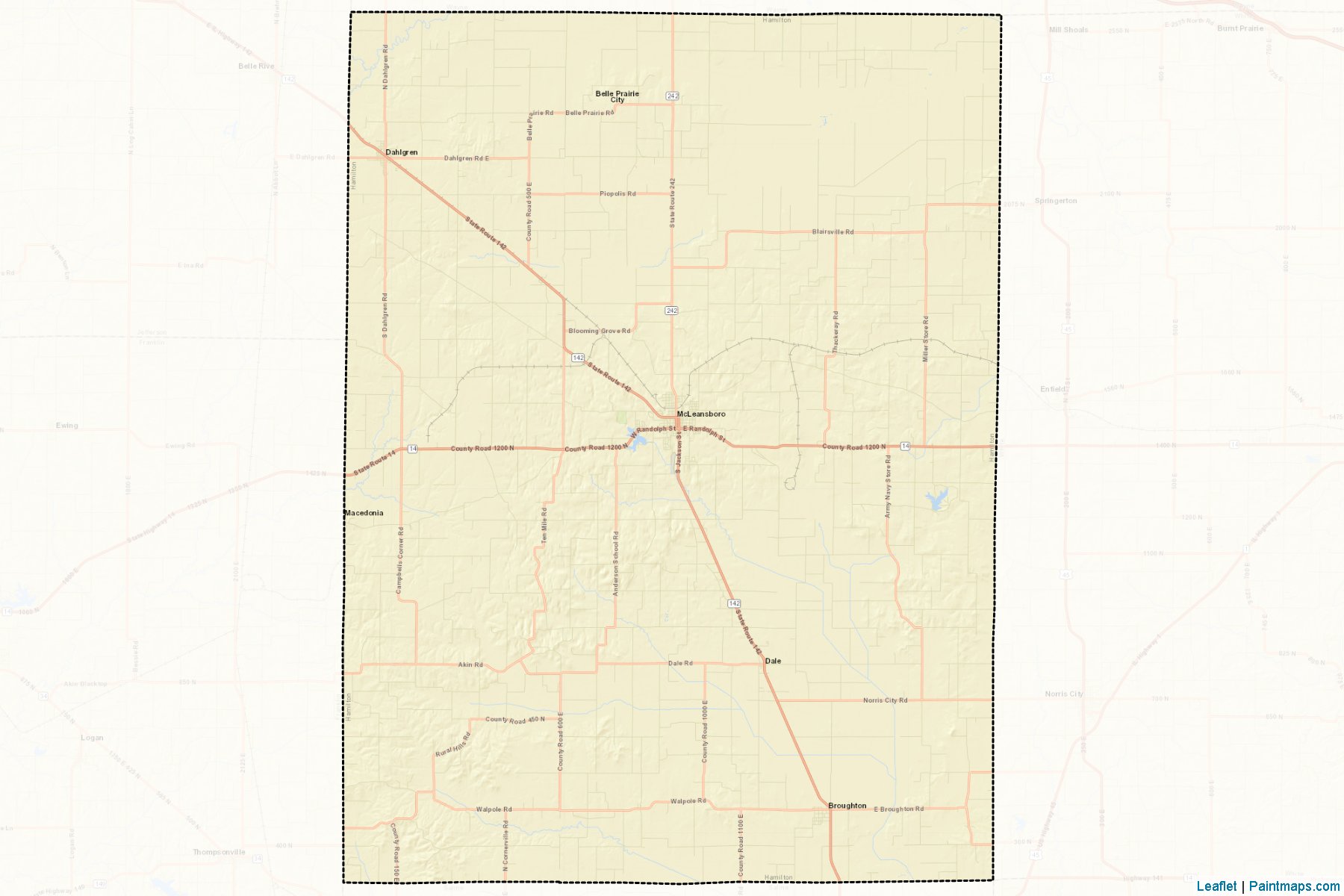 Muestras de recorte de mapas Hamilton (Illinois)-2