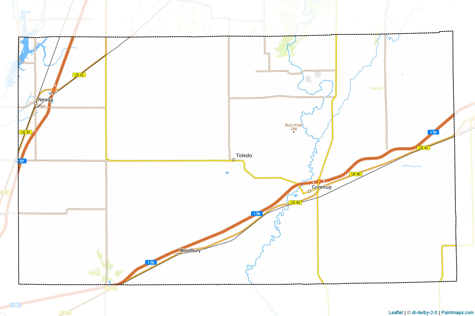 Muestras de recorte de mapas Cumberland (Illinois)-1