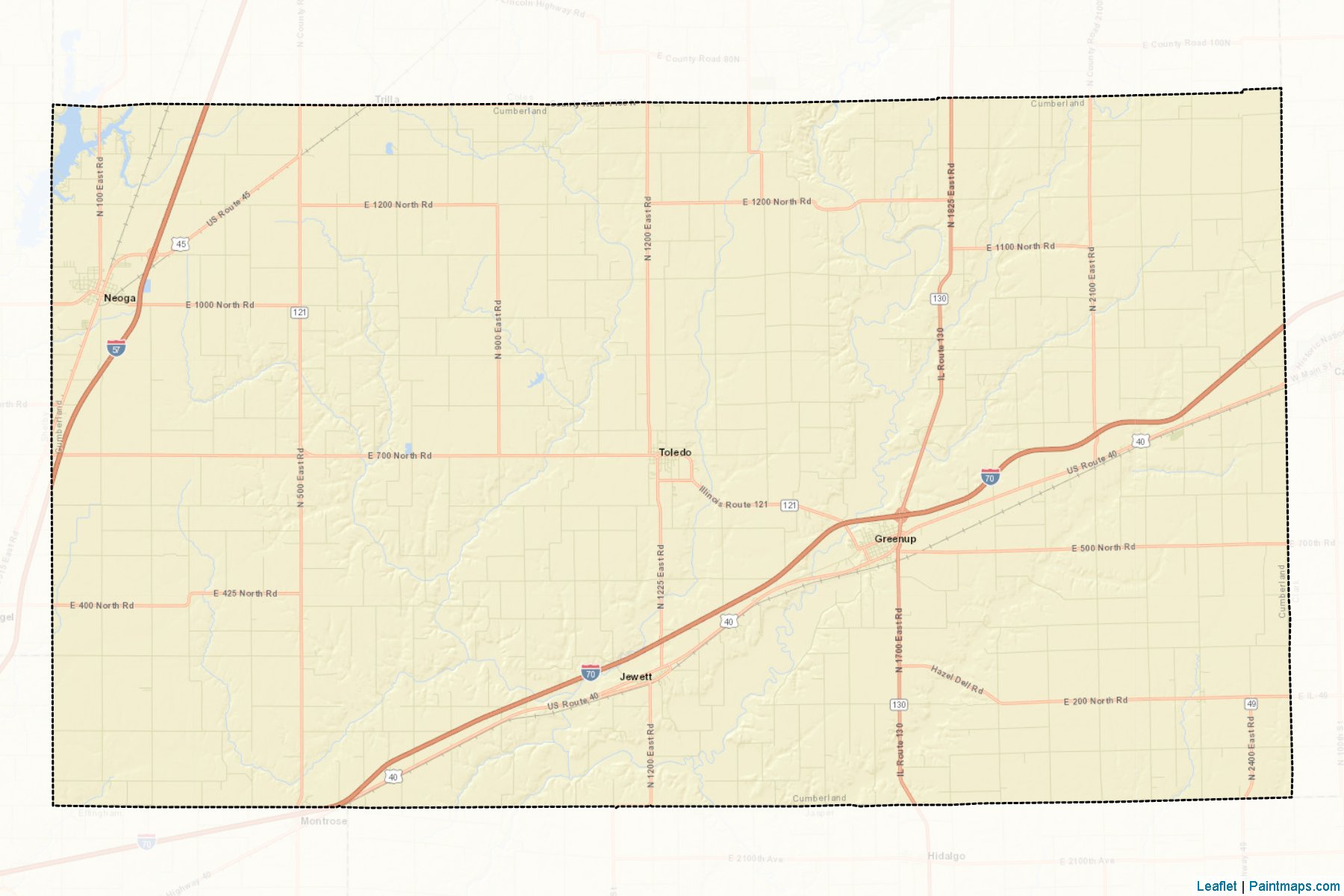 Muestras de recorte de mapas Cumberland (Illinois)-2