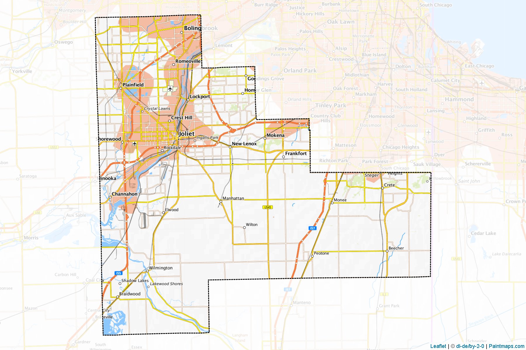 Will County (Illinois) Haritası Örnekleri-1