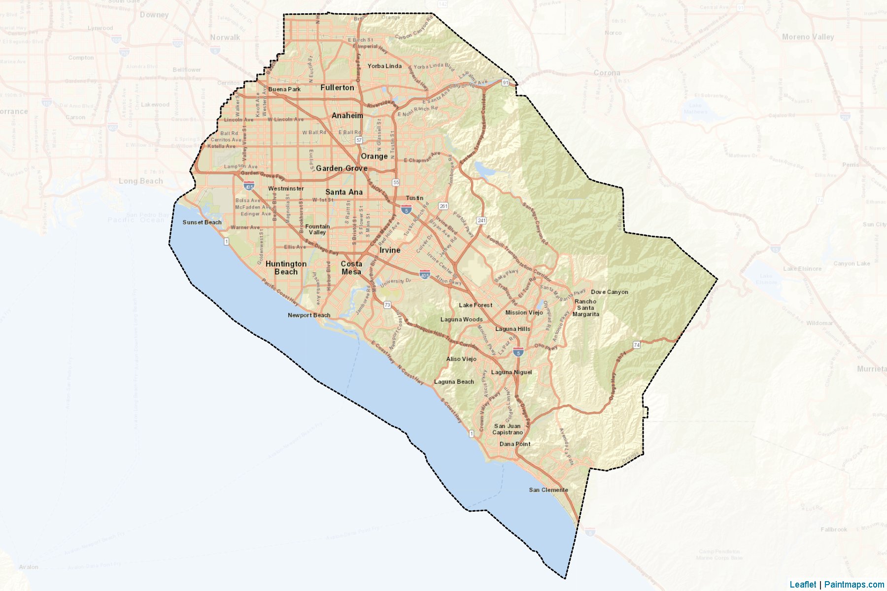 Orange (California) Map Cropping Samples-2