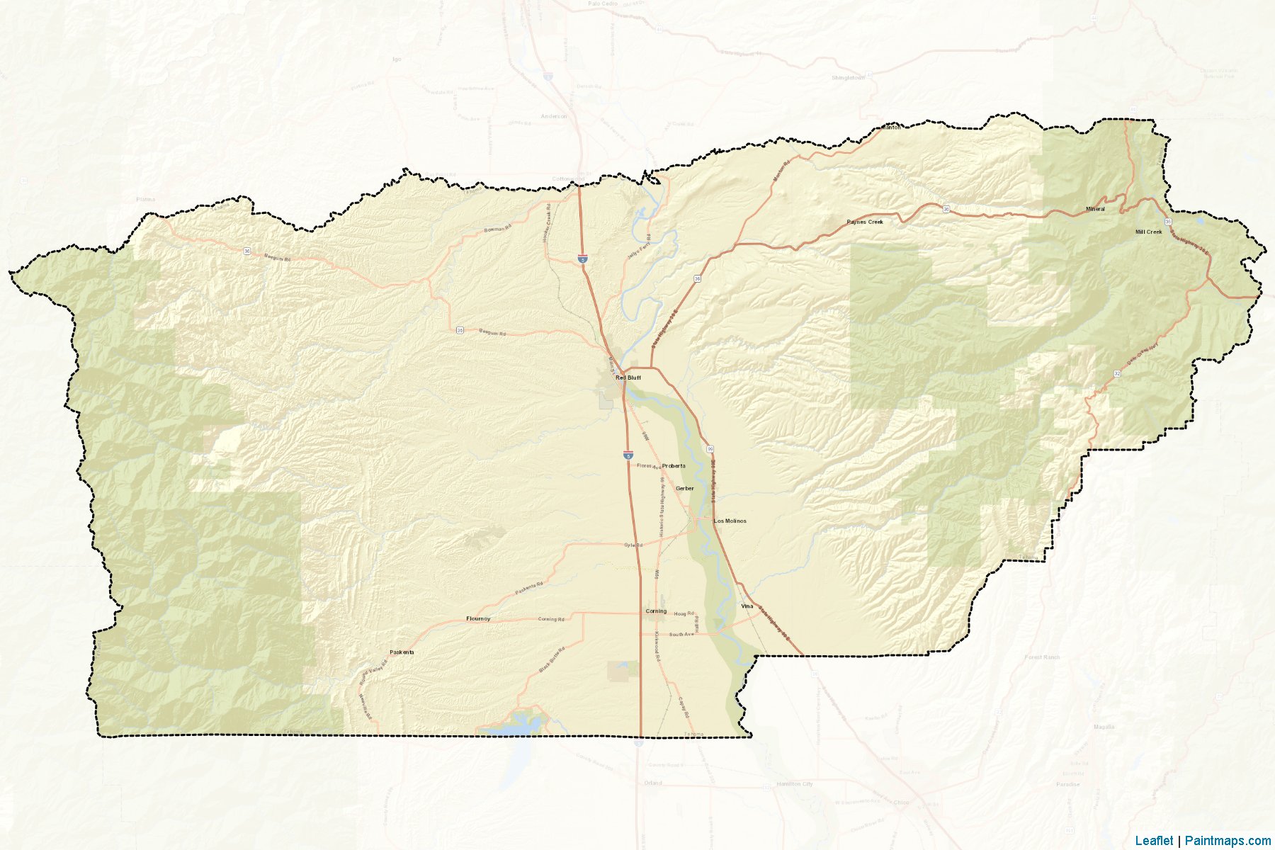 Tehama (California) Map Cropping Samples-2