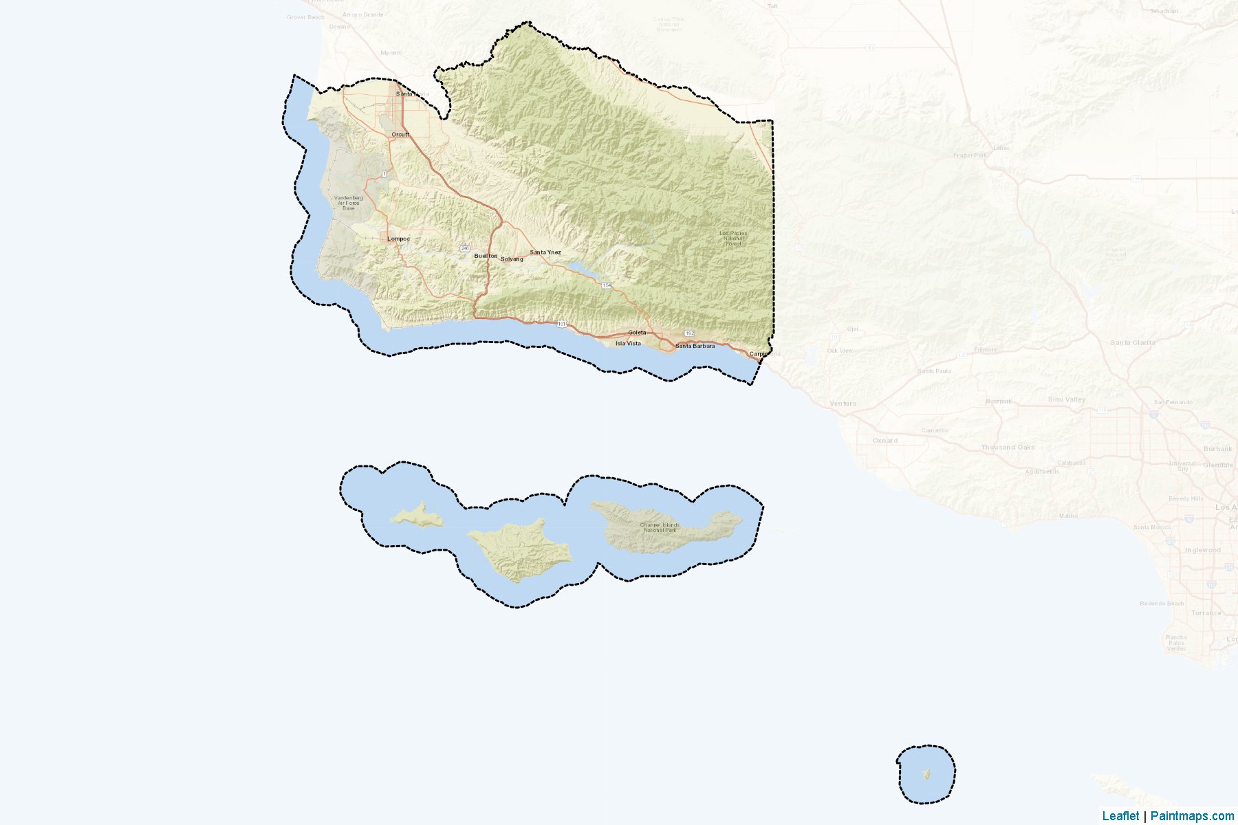 Muestras de recorte de mapas Santa Barbara (California)-2