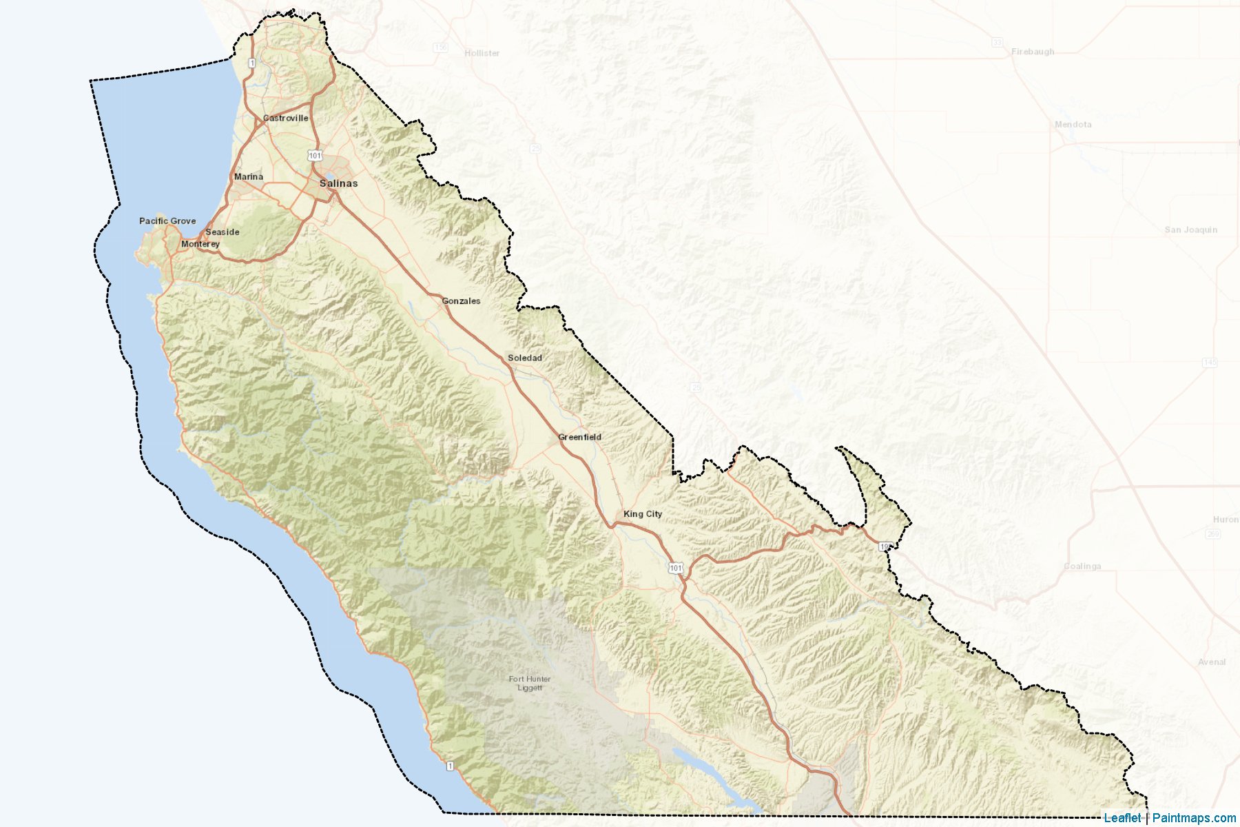 Muestras de recorte de mapas Monterey (California)-2