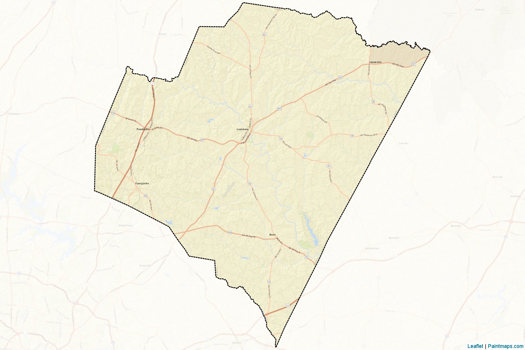 Muestras de recorte de mapas Franklin (North Carolina)-2