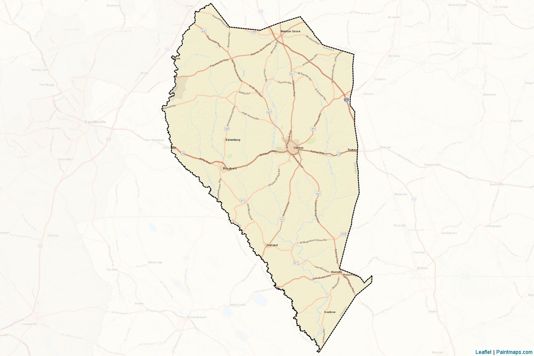 Sampson (North Carolina) Map Cropping Samples-2