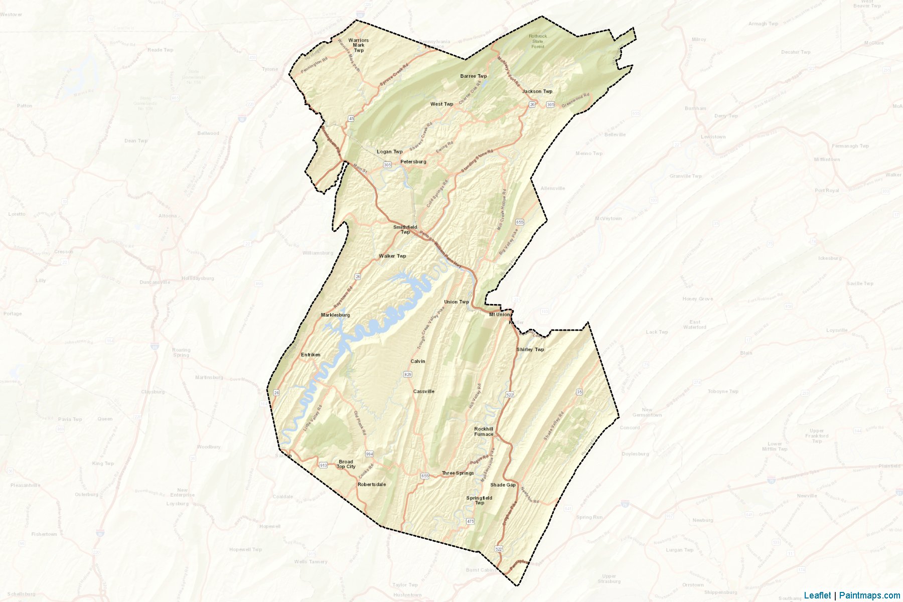 Huntingdon (Pennsylvania) Map Cropping Samples-2