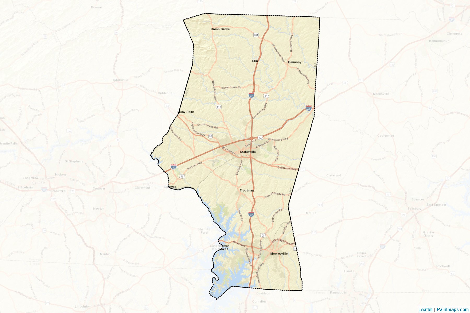 Iredell (North Carolina) Map Cropping Samples-2