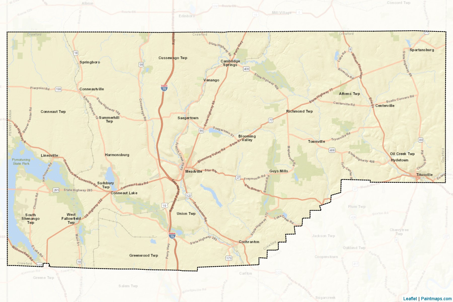 Crawford (Pennsylvania) Map Cropping Samples-2