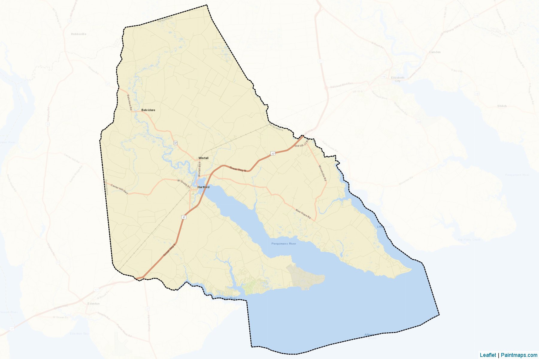 Perquimans (North Carolina) Map Cropping Samples-2