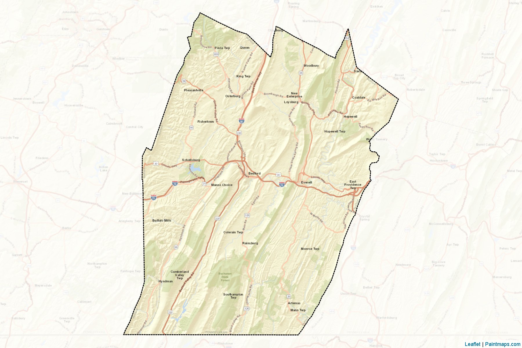 Bedford (Pennsylvania) Map Cropping Samples-2