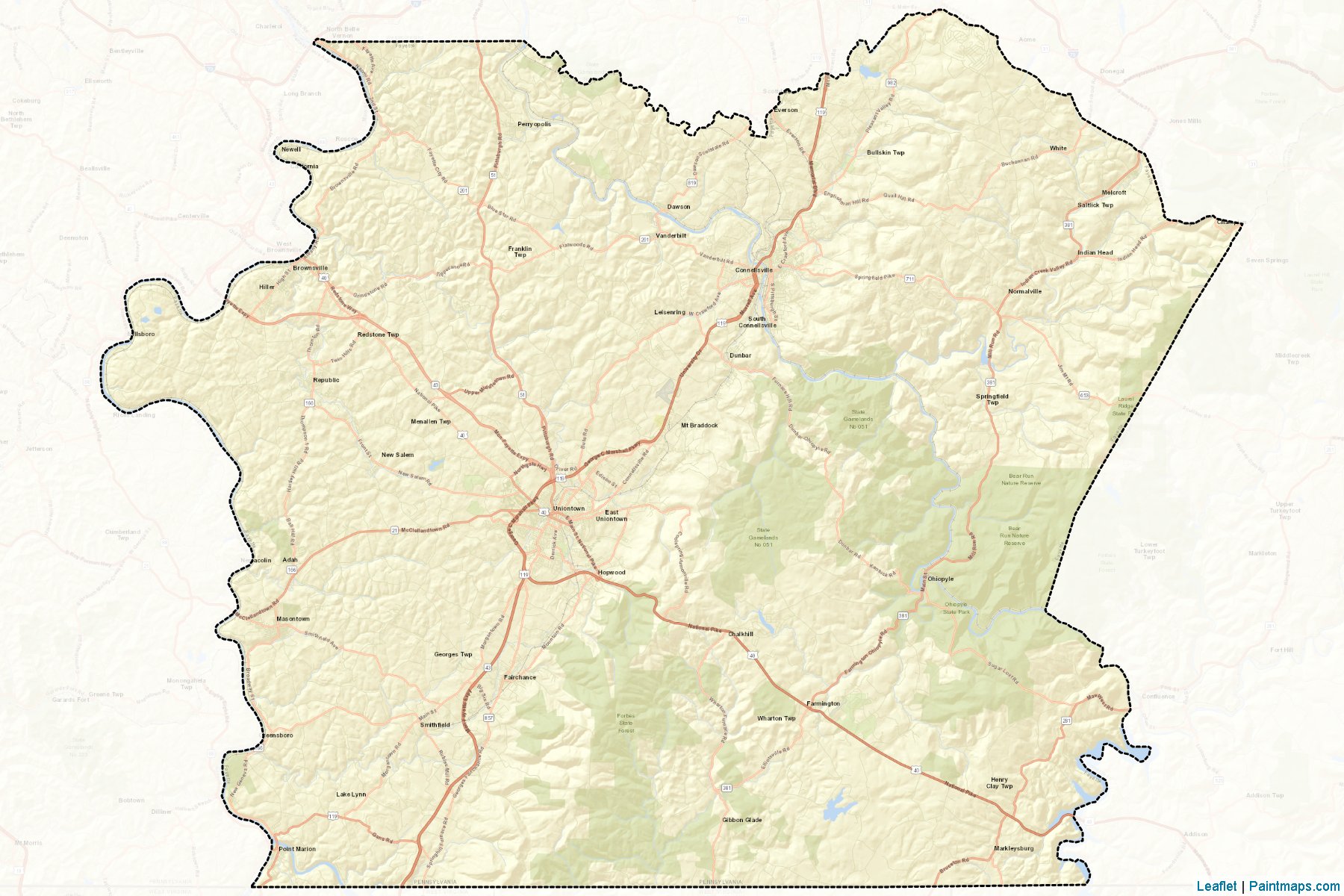 Fayette (Pennsylvania) Map Cropping Samples-2