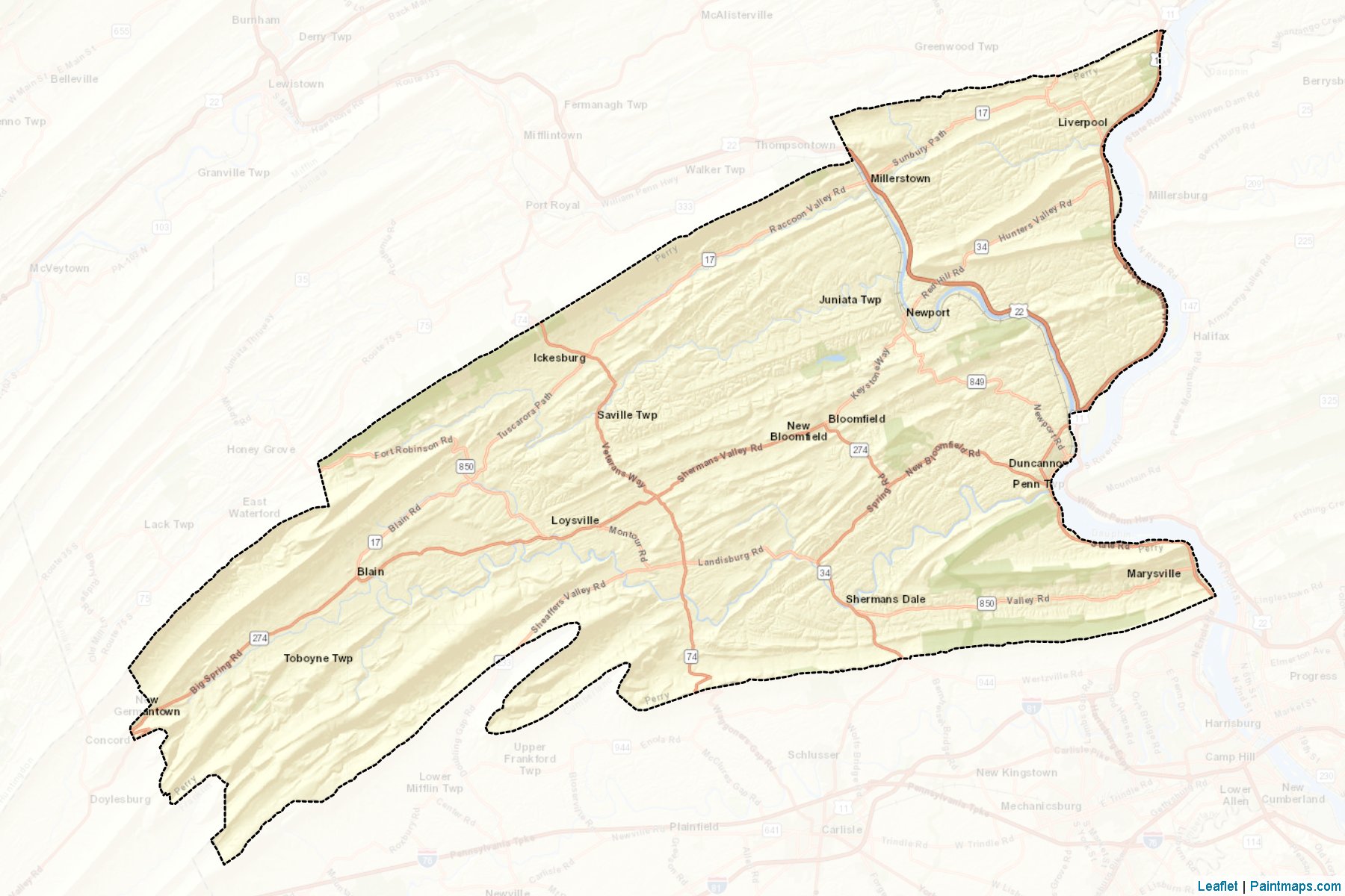 Perry (Pennsylvania) Map Cropping Samples-2