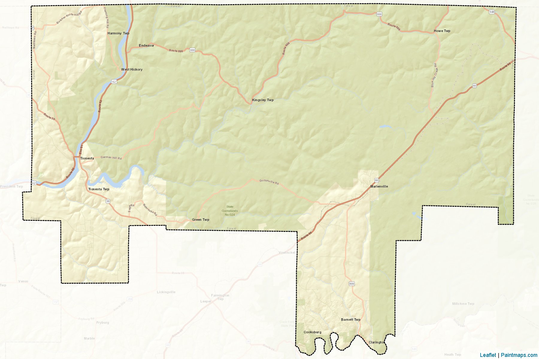 Muestras de recorte de mapas Forest (Pennsylvania)-2