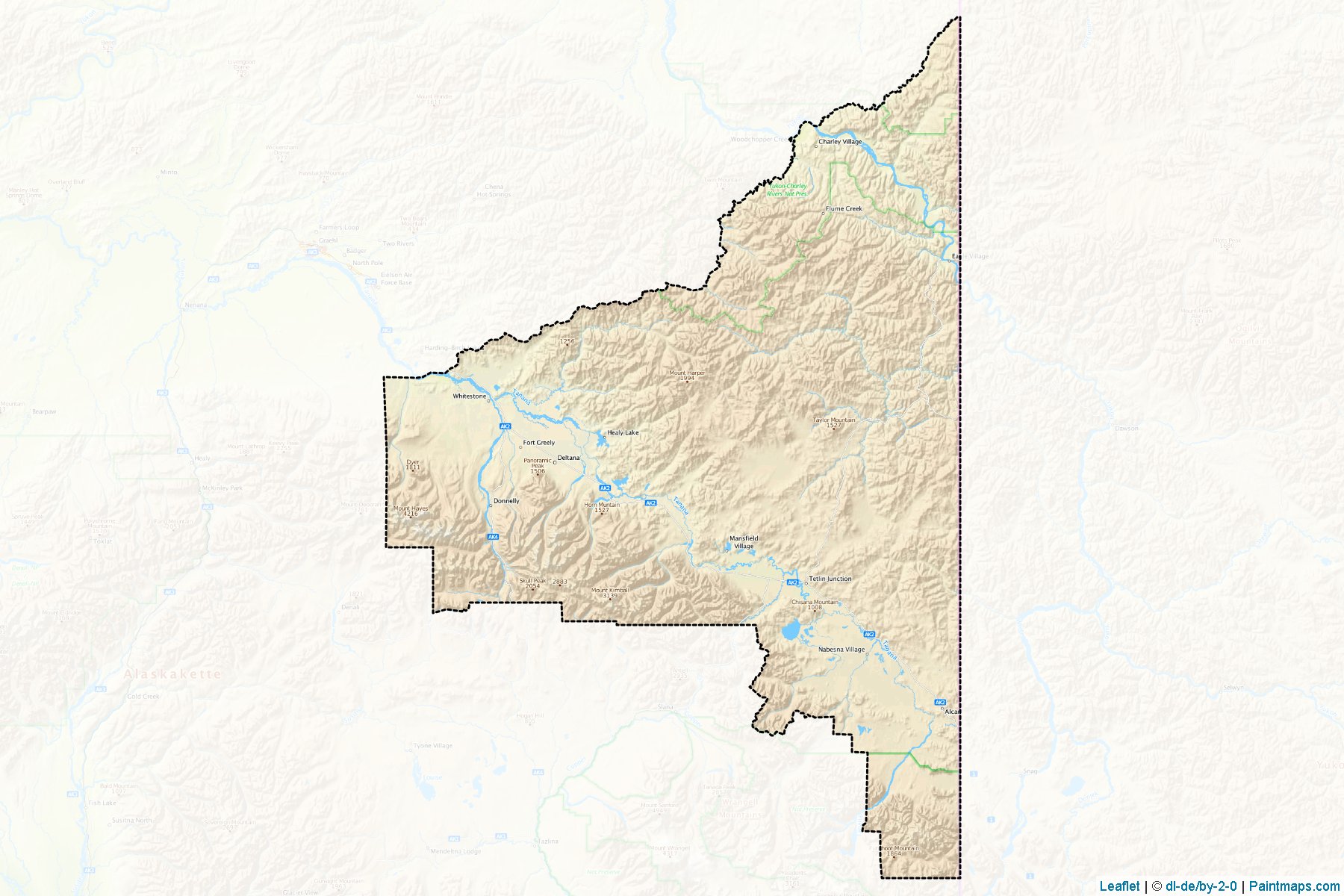 Southeast Fairbanks (Alaska) Map Cropping Samples-1