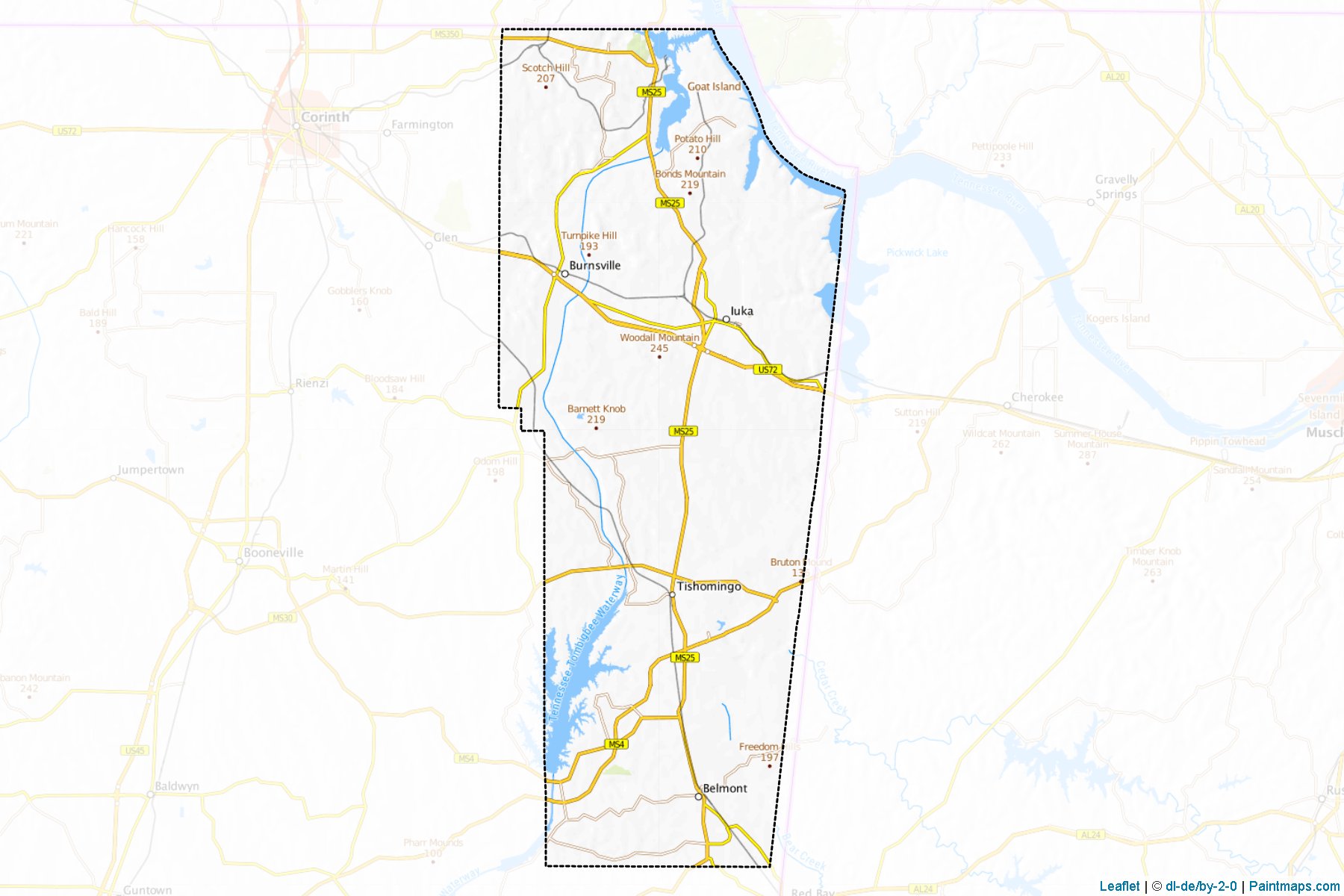 Tishomingo (Mississippi) Map Cropping Samples-1