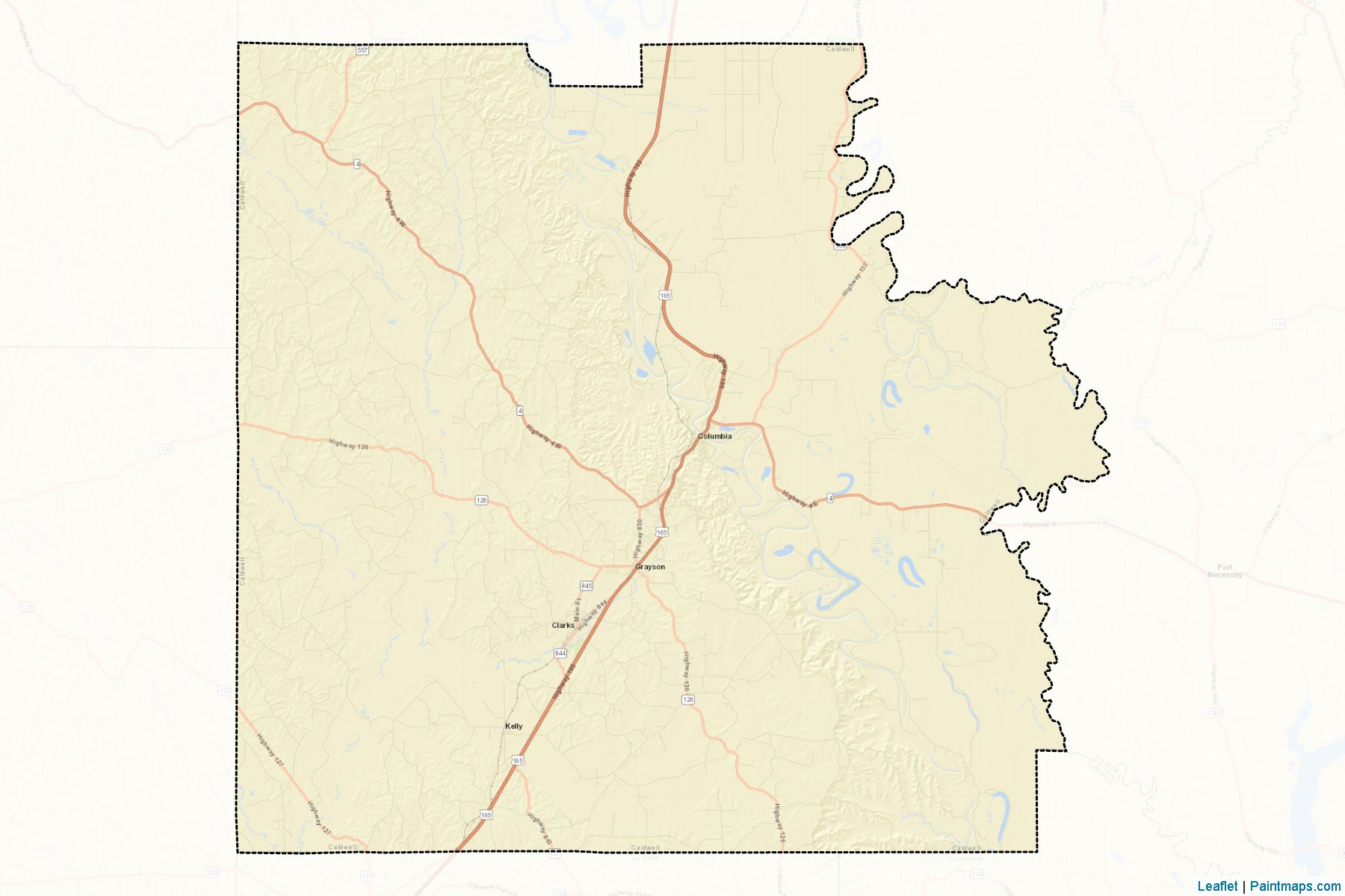 Caldwell (Louisiana) Map Cropping Samples-2