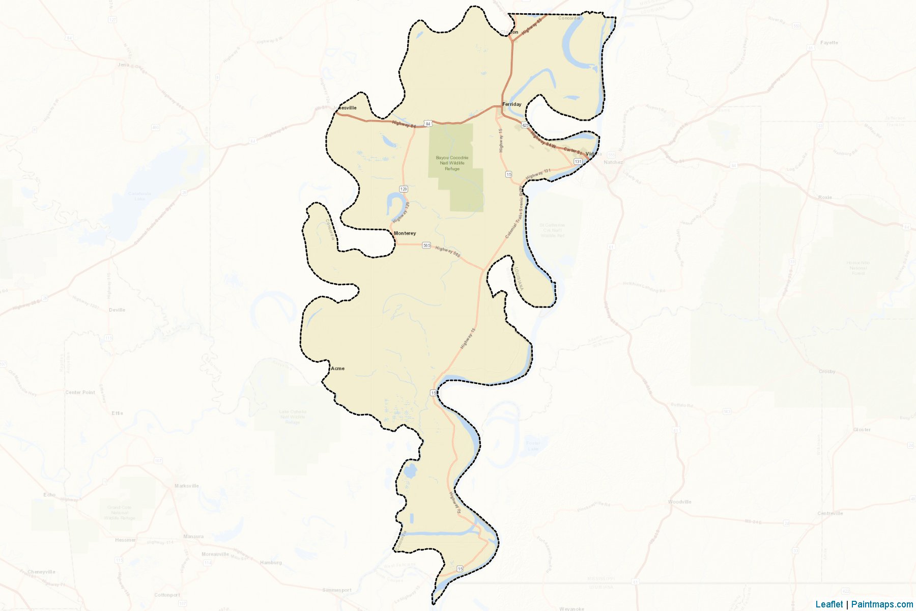 Concordia (Louisiana) Map Cropping Samples-2