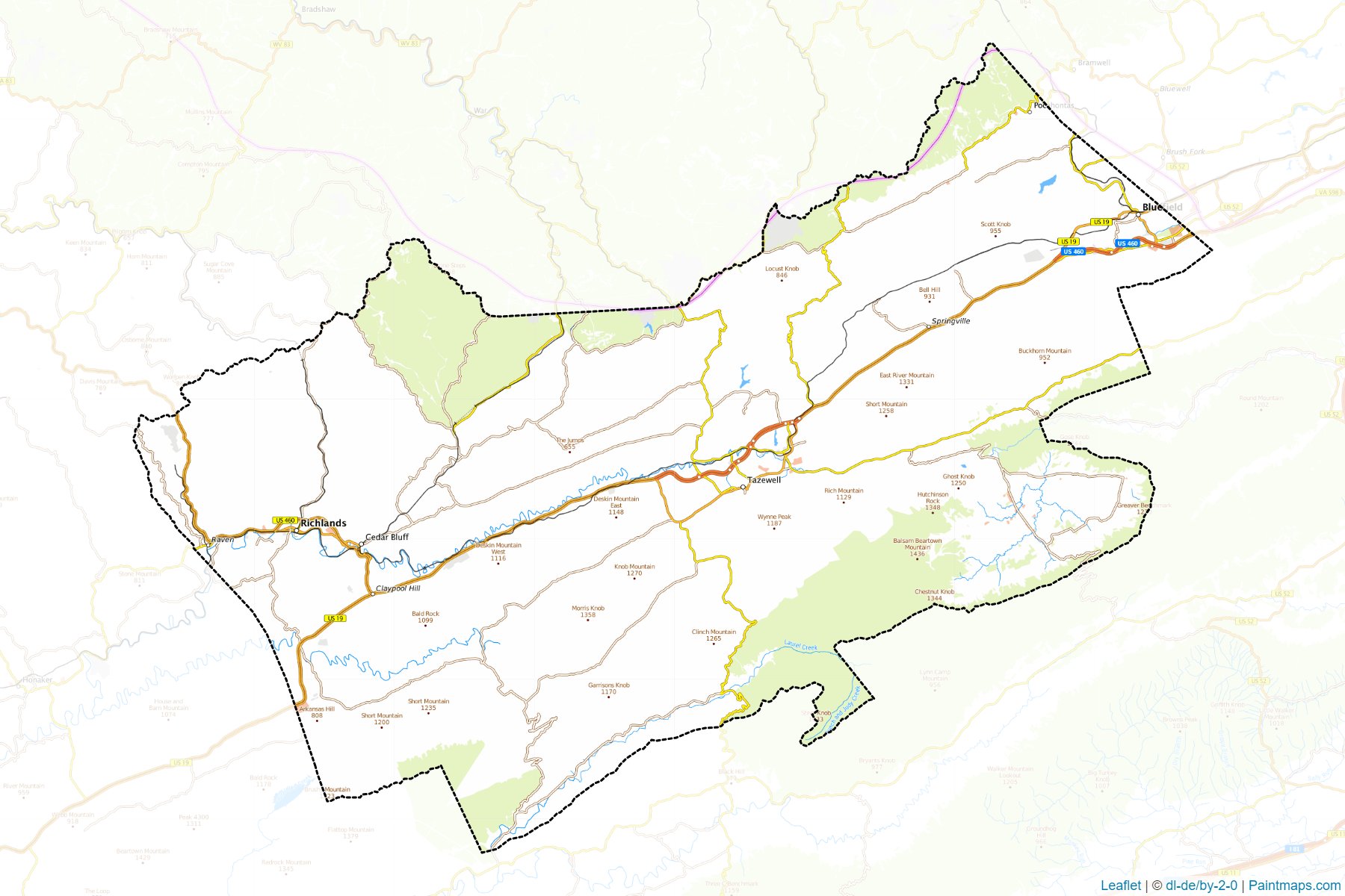 Tazewell (Virginia) Map Cropping Samples-1