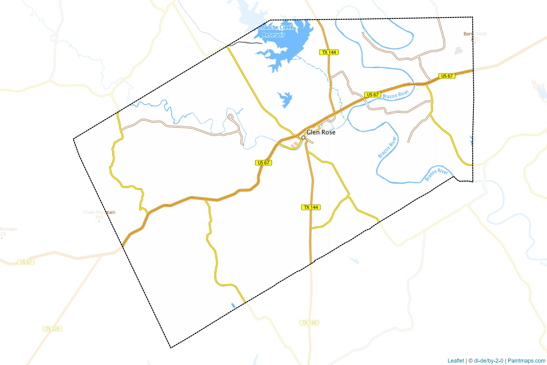 Muestras de recorte de mapas Somervell (Texas)-1