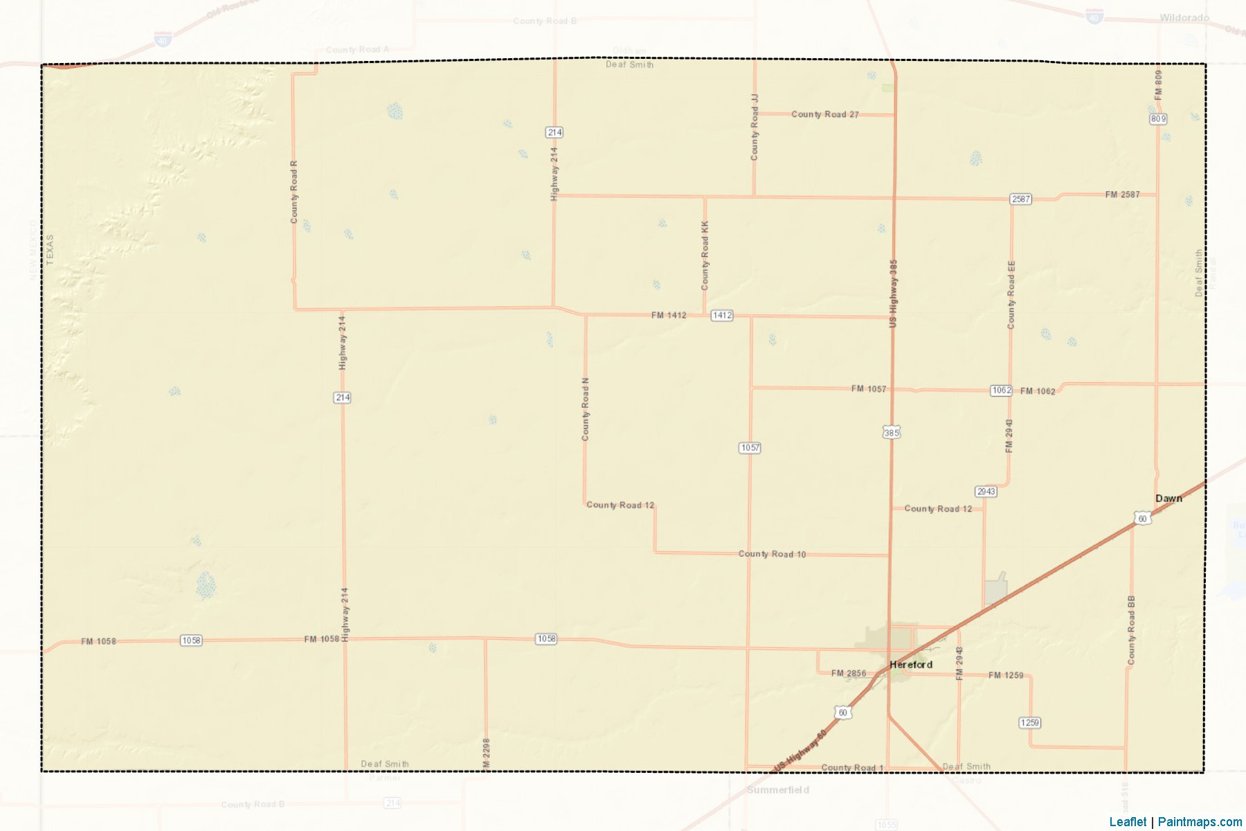 Muestras de recorte de mapas Deaf Smith (Texas)-2