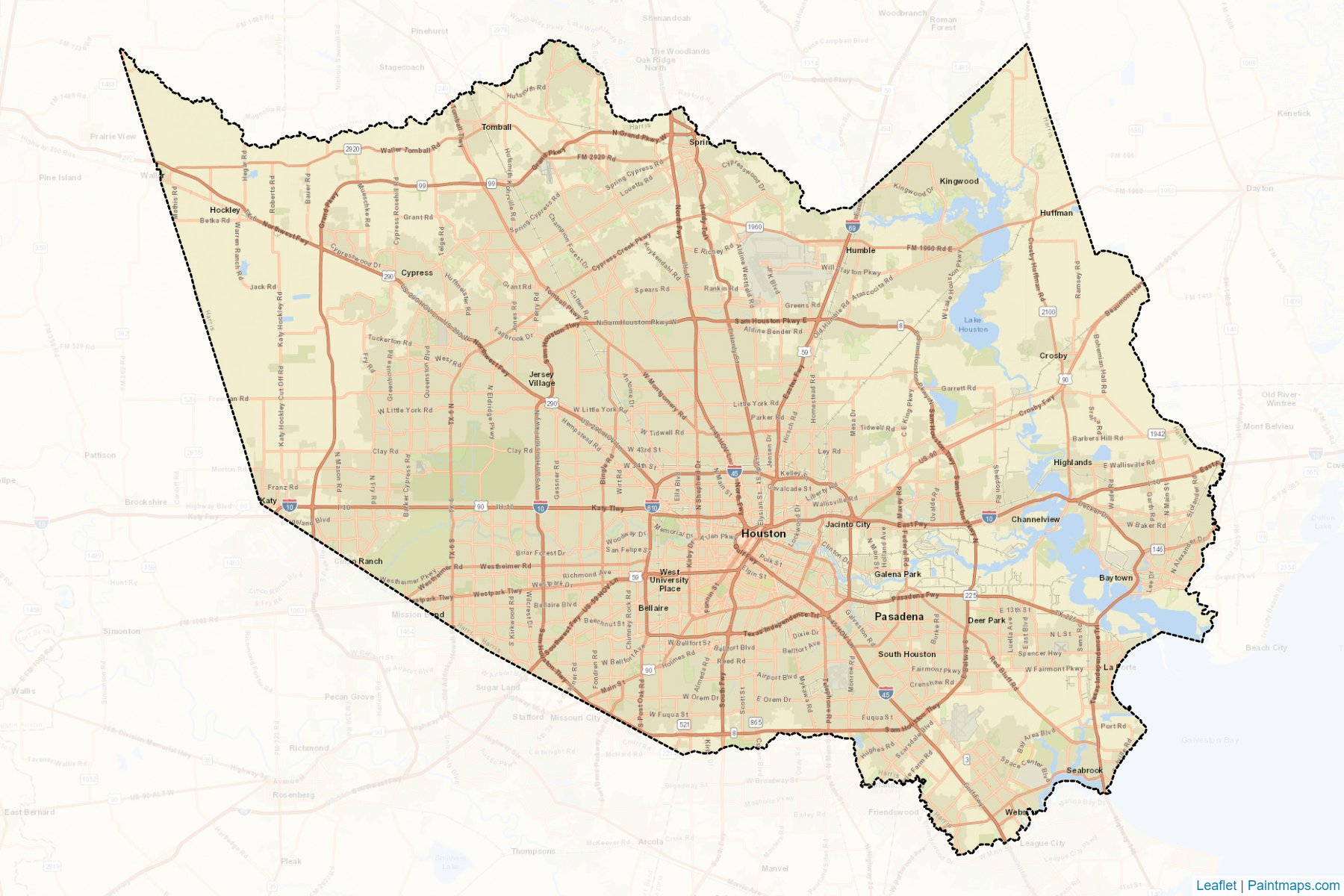 Harris County (Teksas) Haritası Örnekleri-2