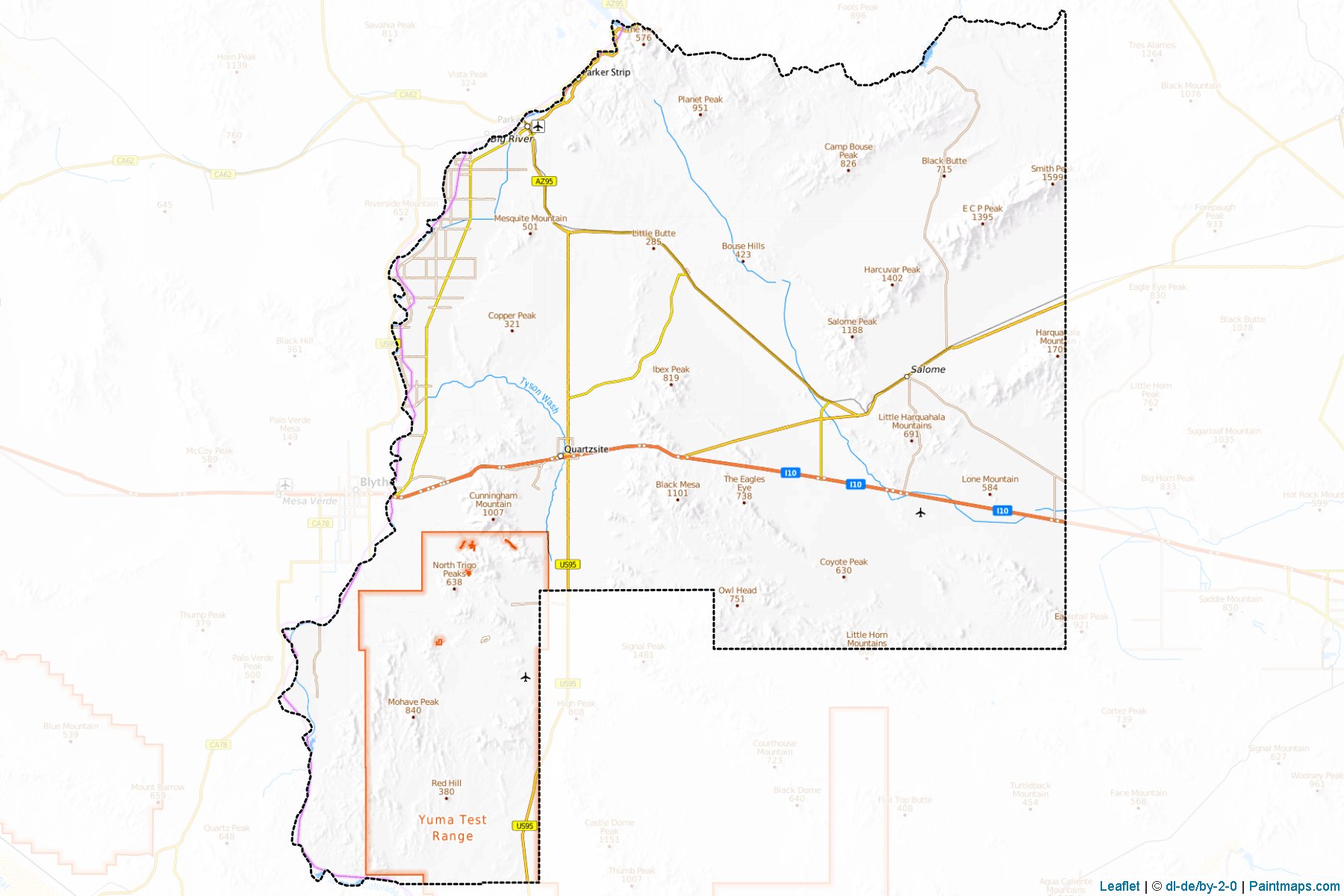 Muestras de recorte de mapas La Paz (Arizona)-1