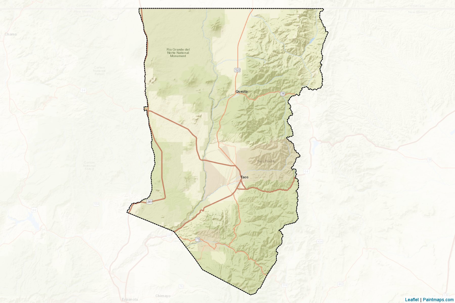 Taos (New Mexico) Map Cropping Samples-2